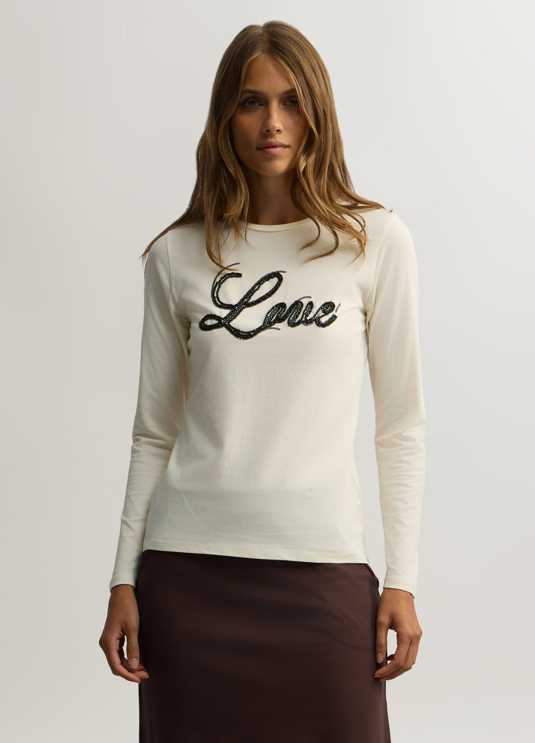 T-shirt girocollo stretch donna_0