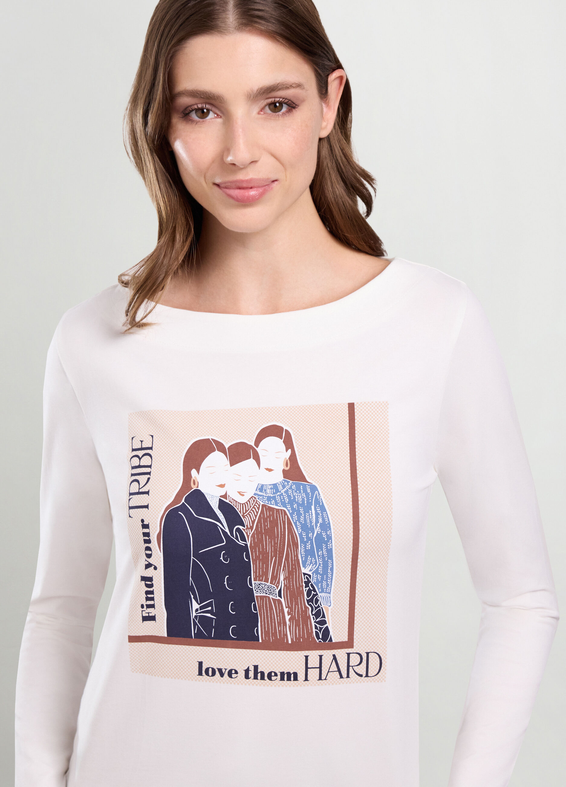 T-shirt in jersey di cotone stretch donna_2