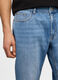 Jeans regular fit in denim di cotone e lino uomo_3