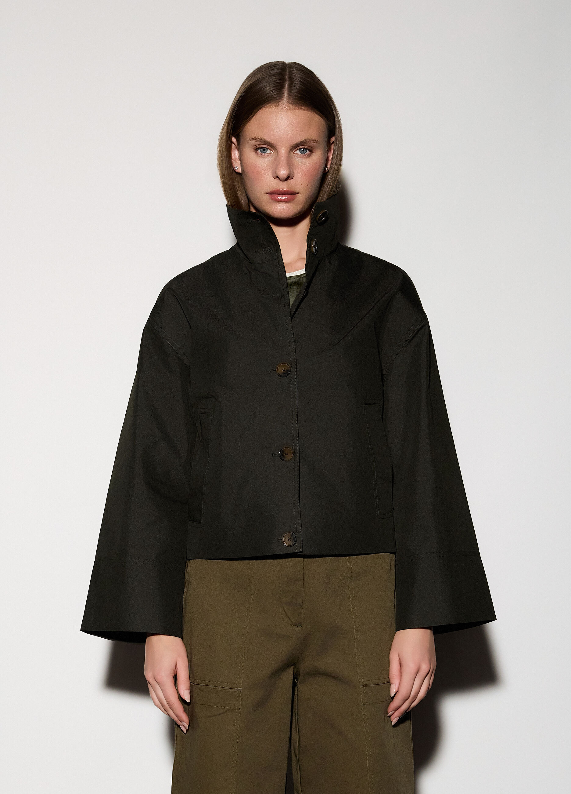 Parka corto misto cotone donna_1