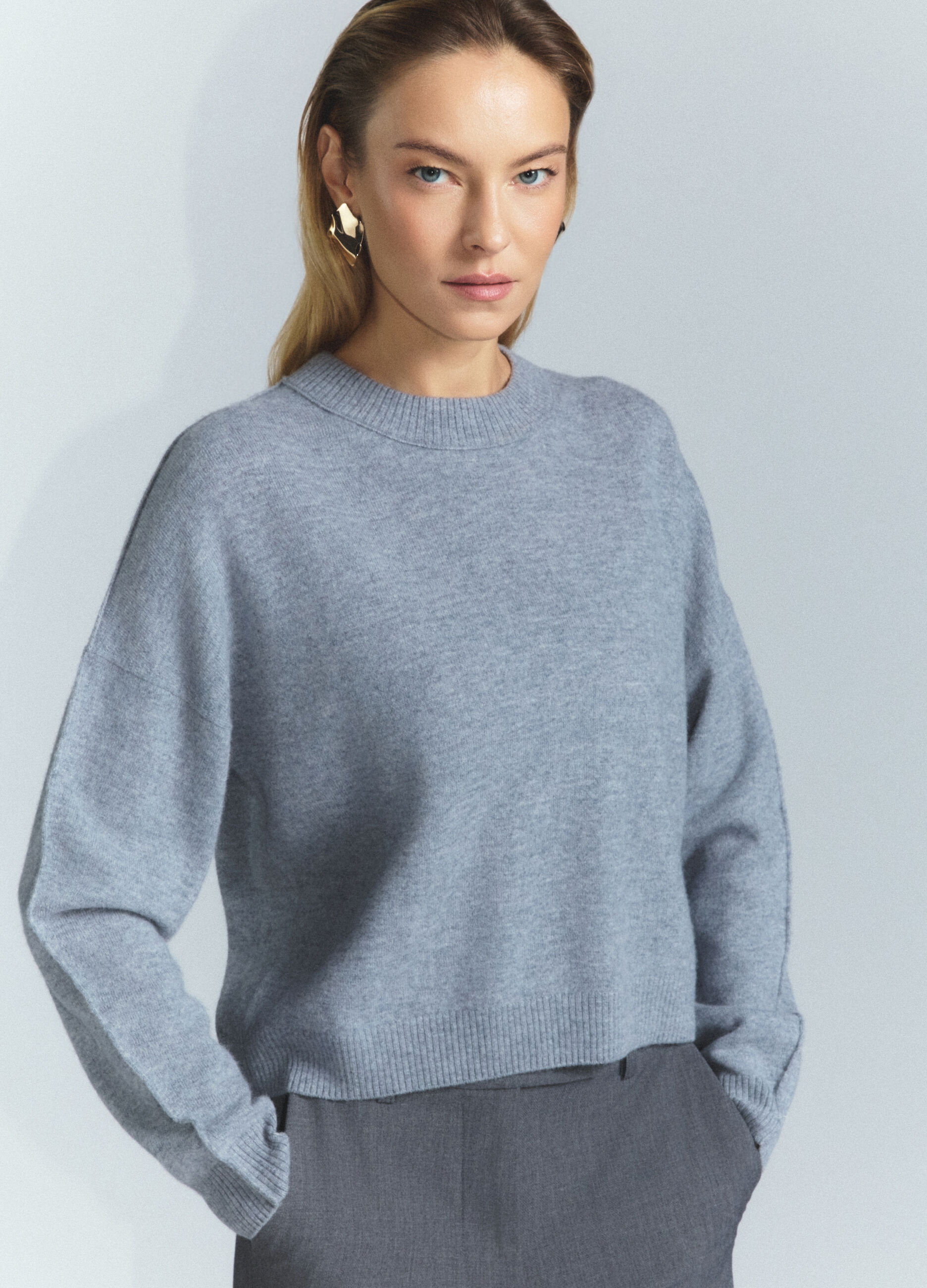 Maglia girocollo rasata donna_3
