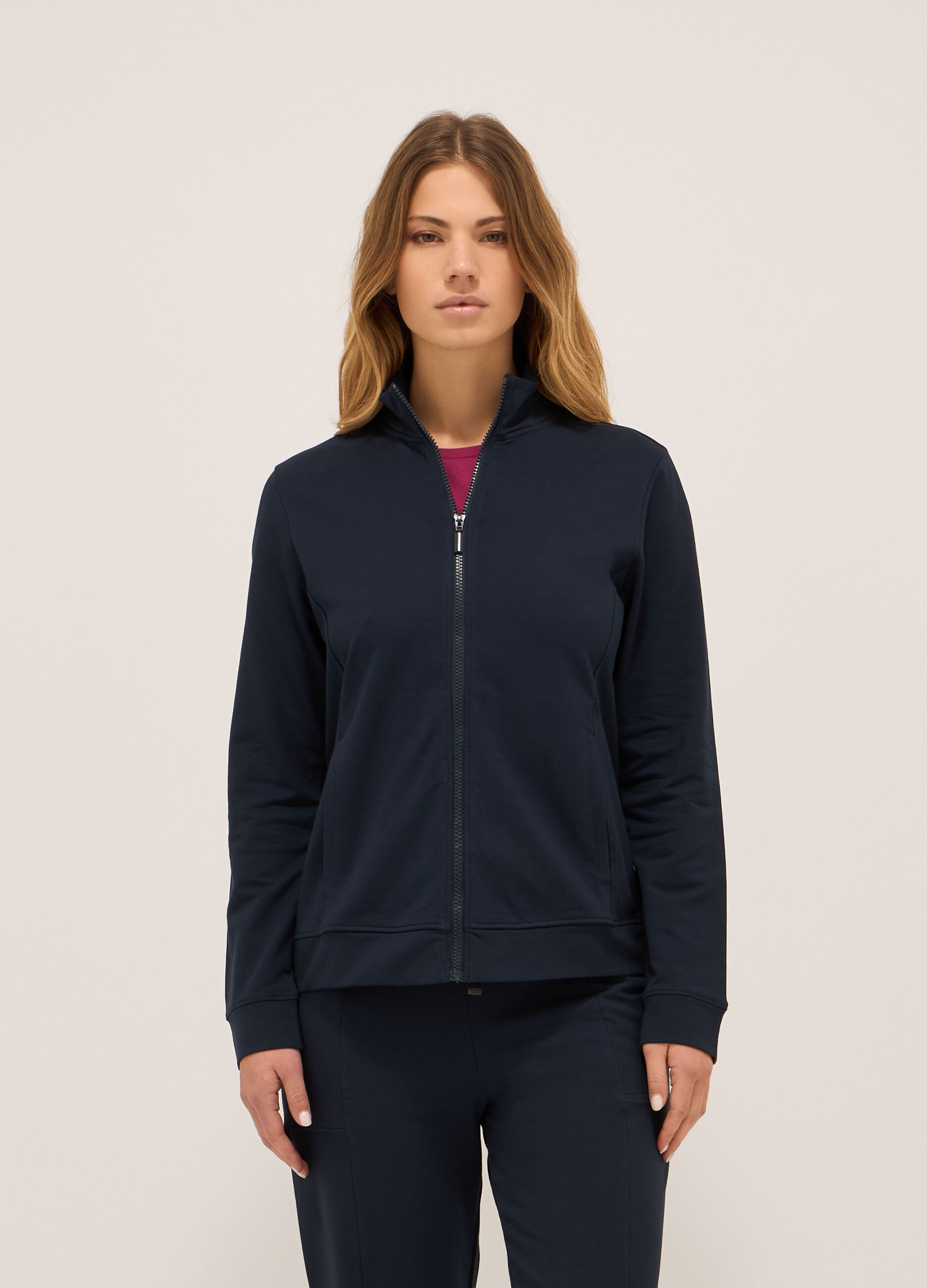 Felpa in french terry di cotone stretch donna_0