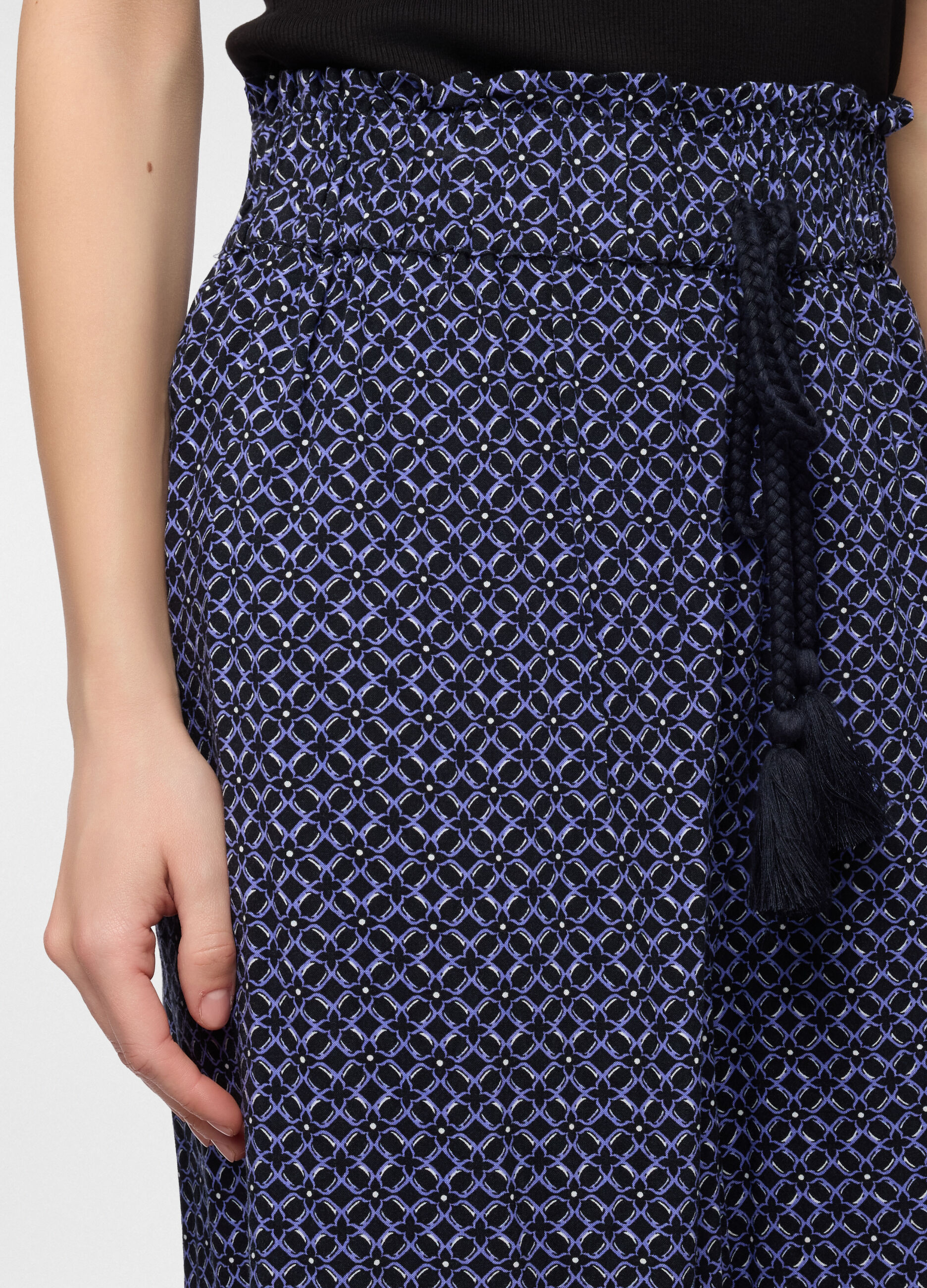 Pantaloni palazzo comfort fit in pura viscosa donna_2