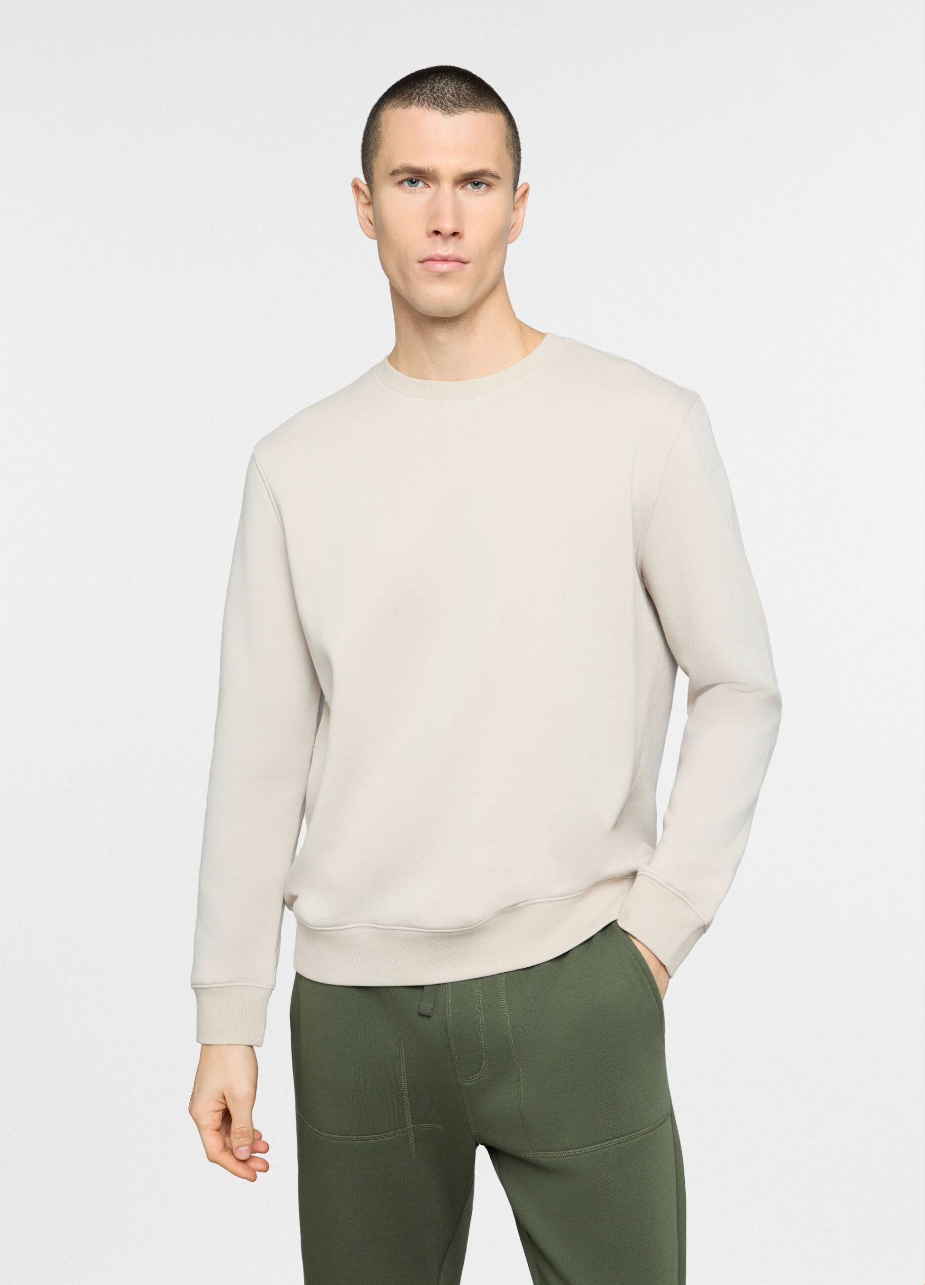 Felpa girocollo in misto cotone uomo_0