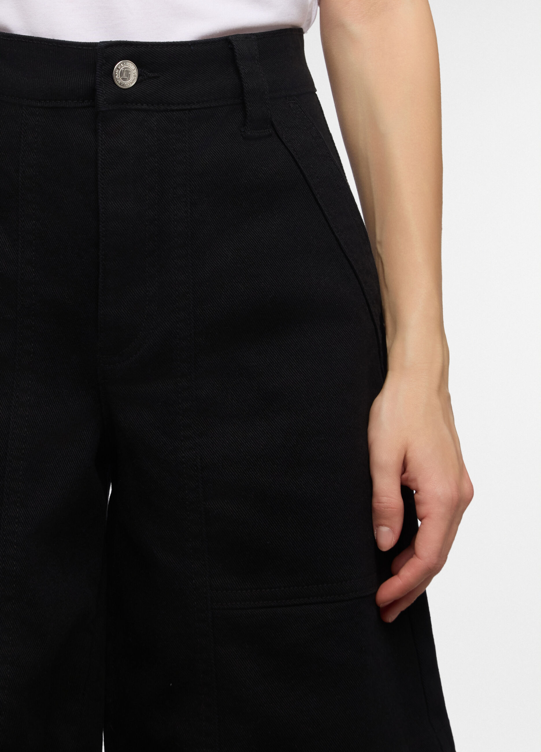 Bermuda Fit Wide con tasche Fatigue in cotone donna_3