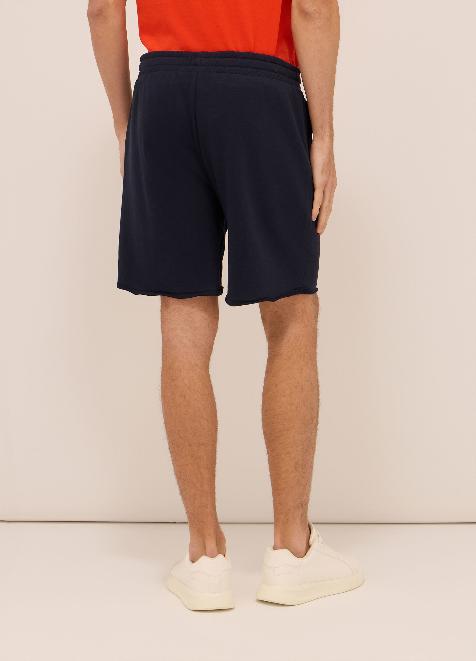 Shorts sportivi in felpa misto cotone uomo_1