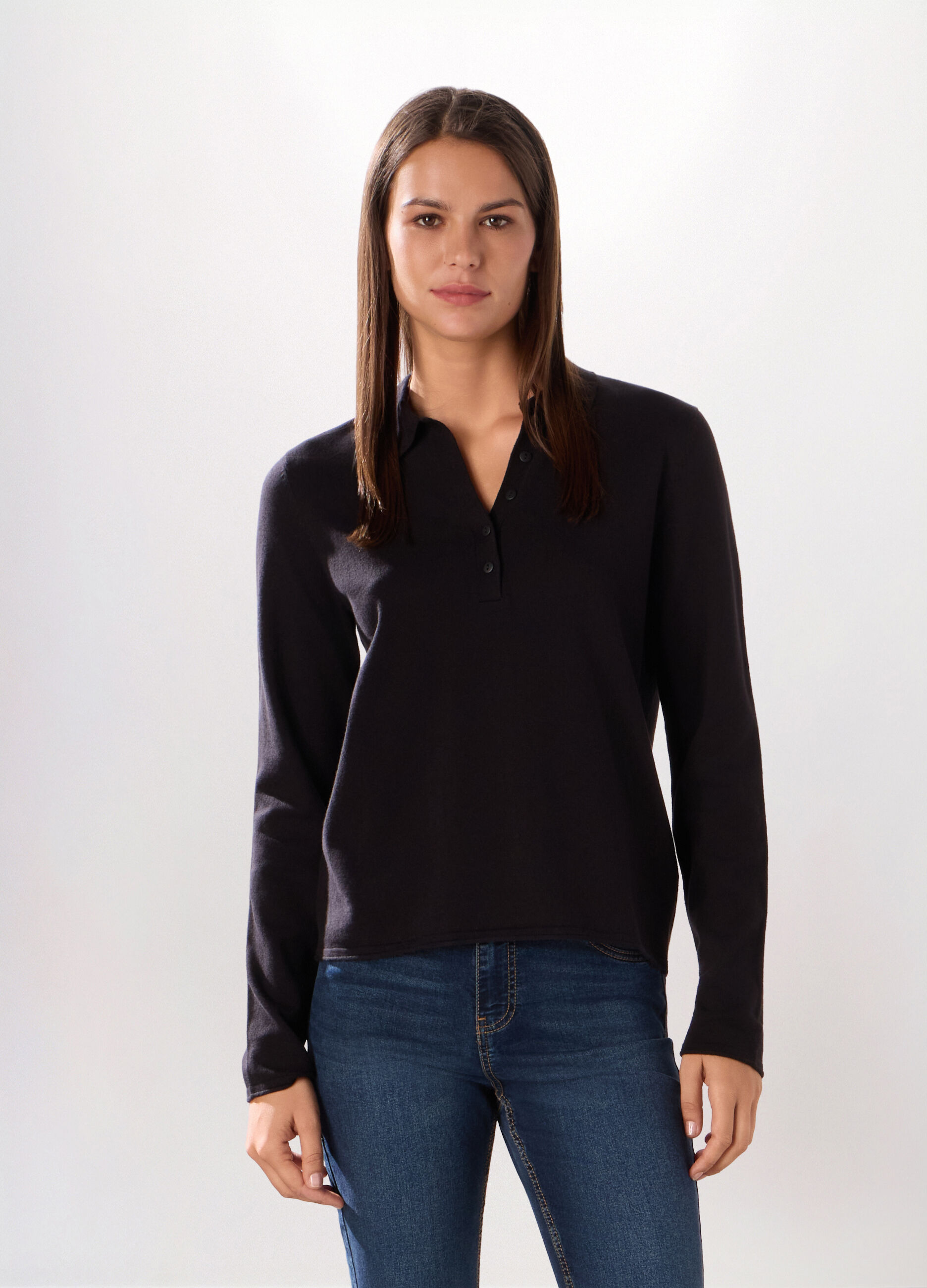 Polo tricot misto cotone donna_0