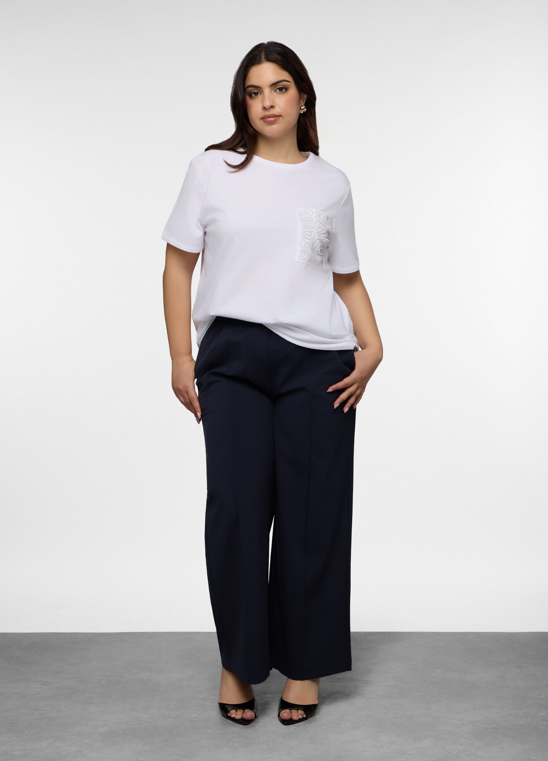 Pantaloni Fit Regular in poli viscosa donna curvy_0