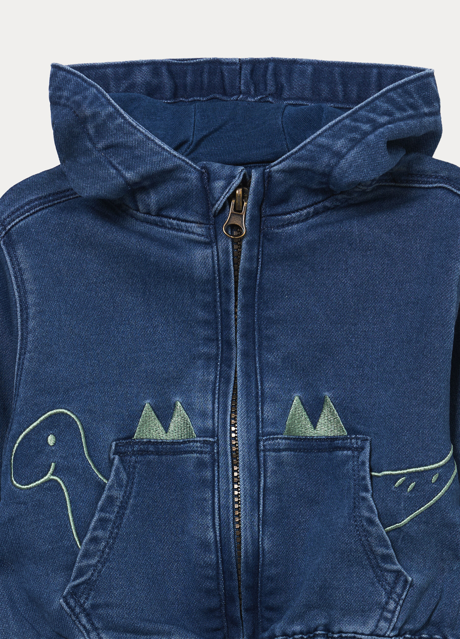 Giacca in french terry denim con cappuccio neonato_2