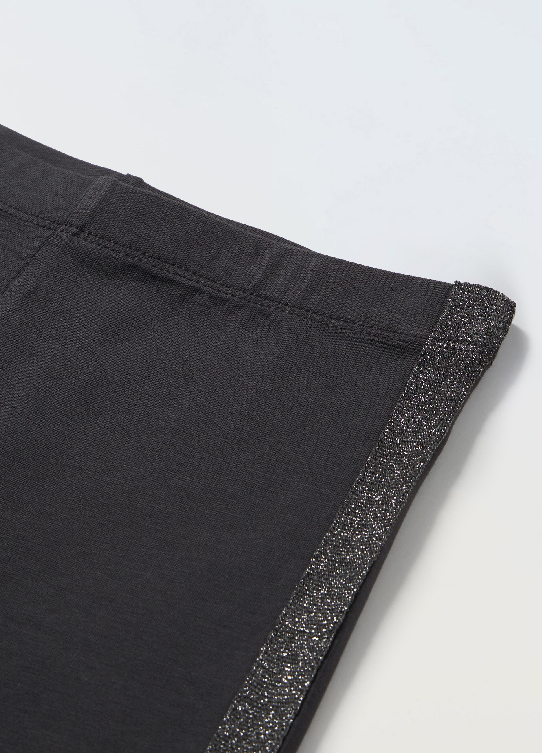 Leggings in cotone stretch con glitter ragazza_1