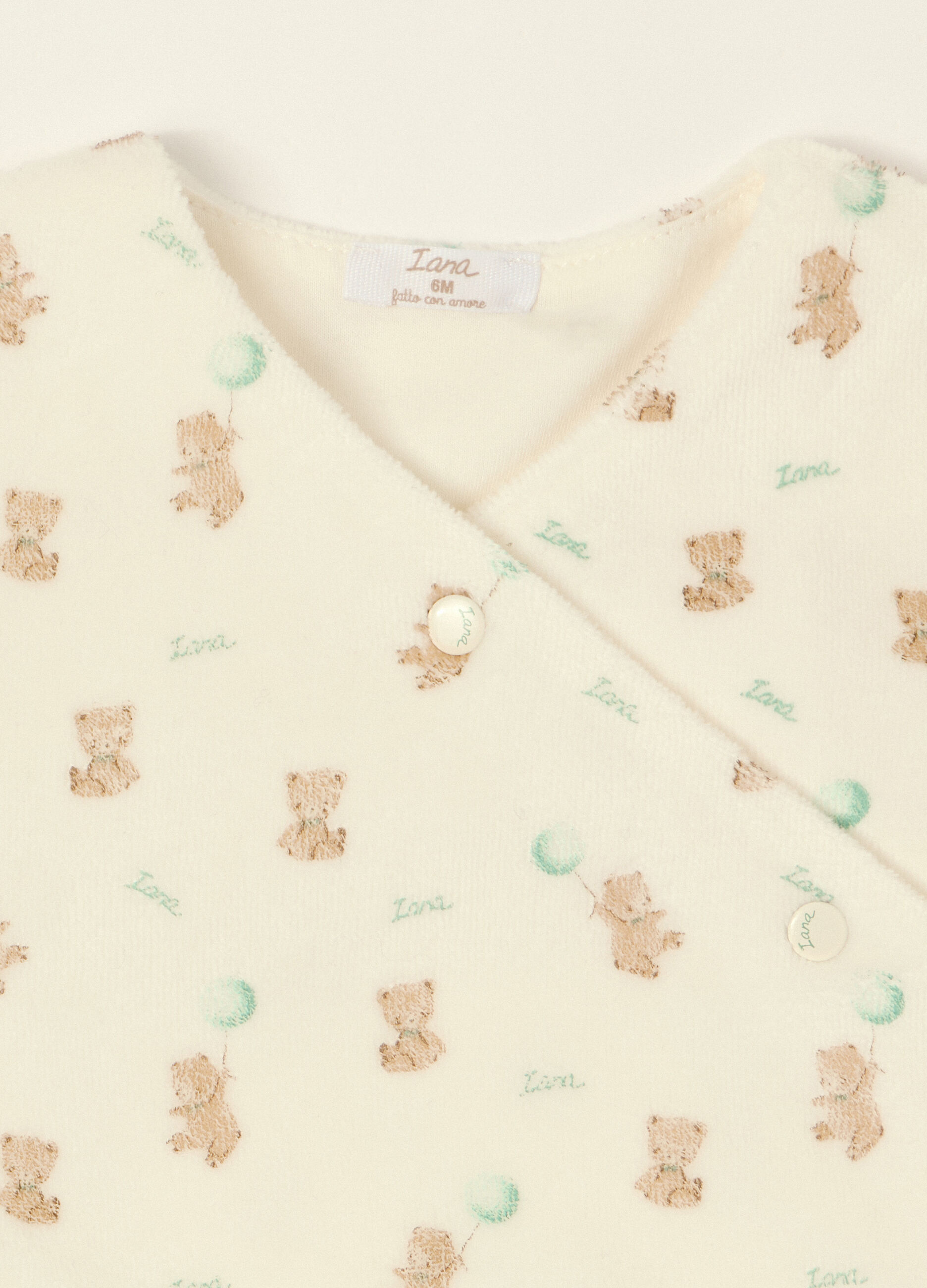 Tutina bianca per neonati con stampa orsetti_2
