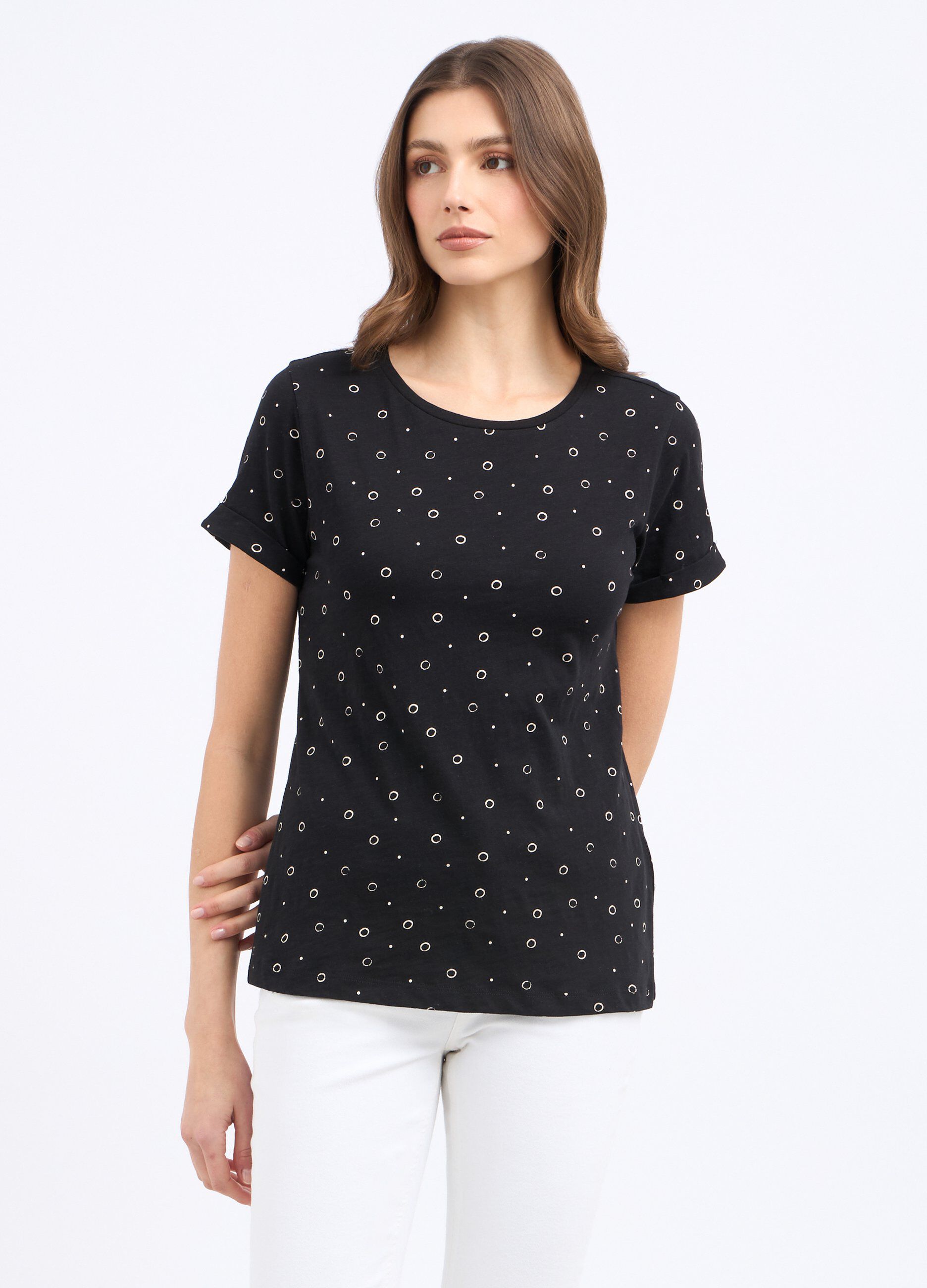 T-shirt in puro cotone con stampa donna
