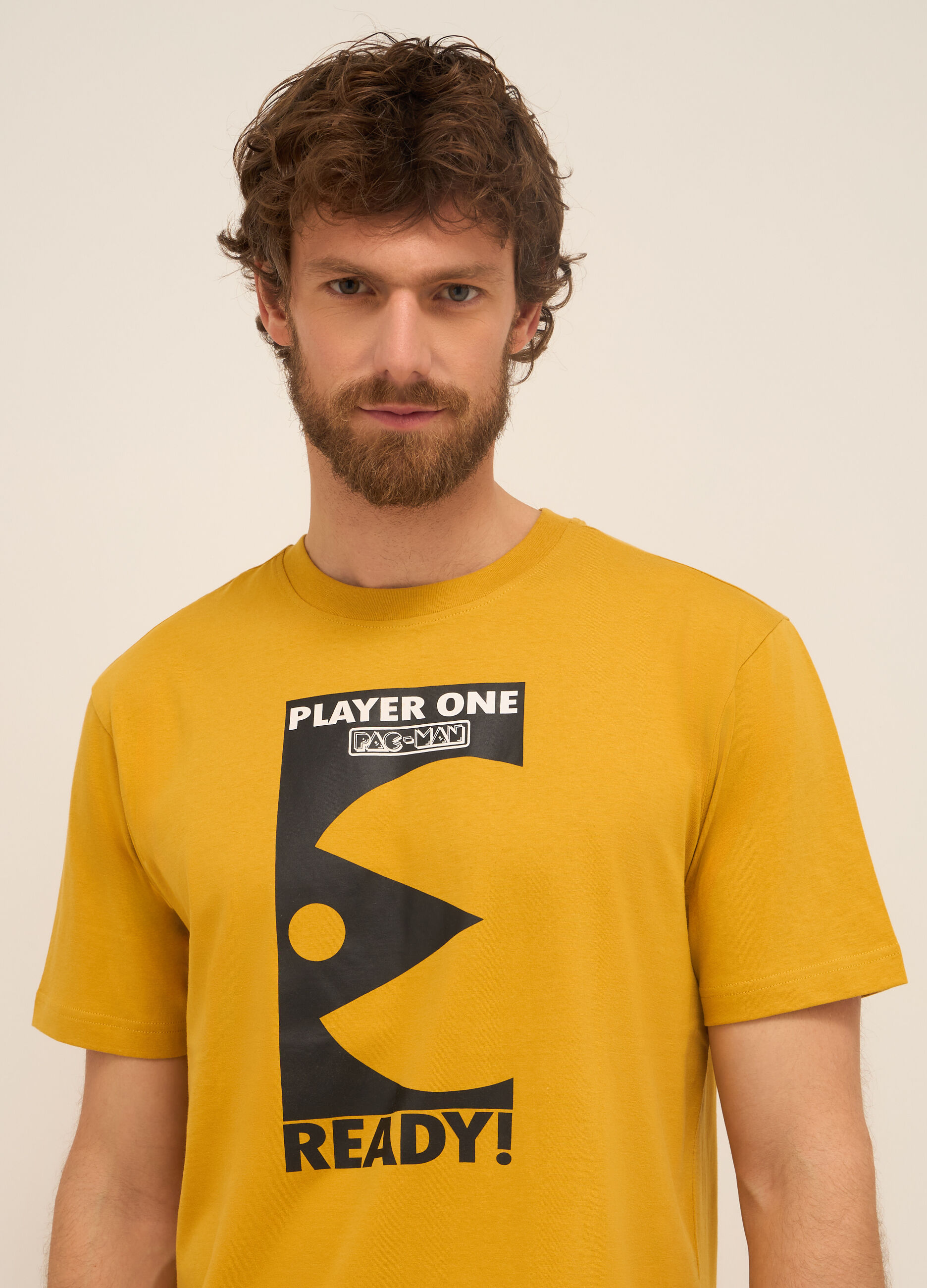 T-shirt girocollo in puro cotone con stampa uomo_2