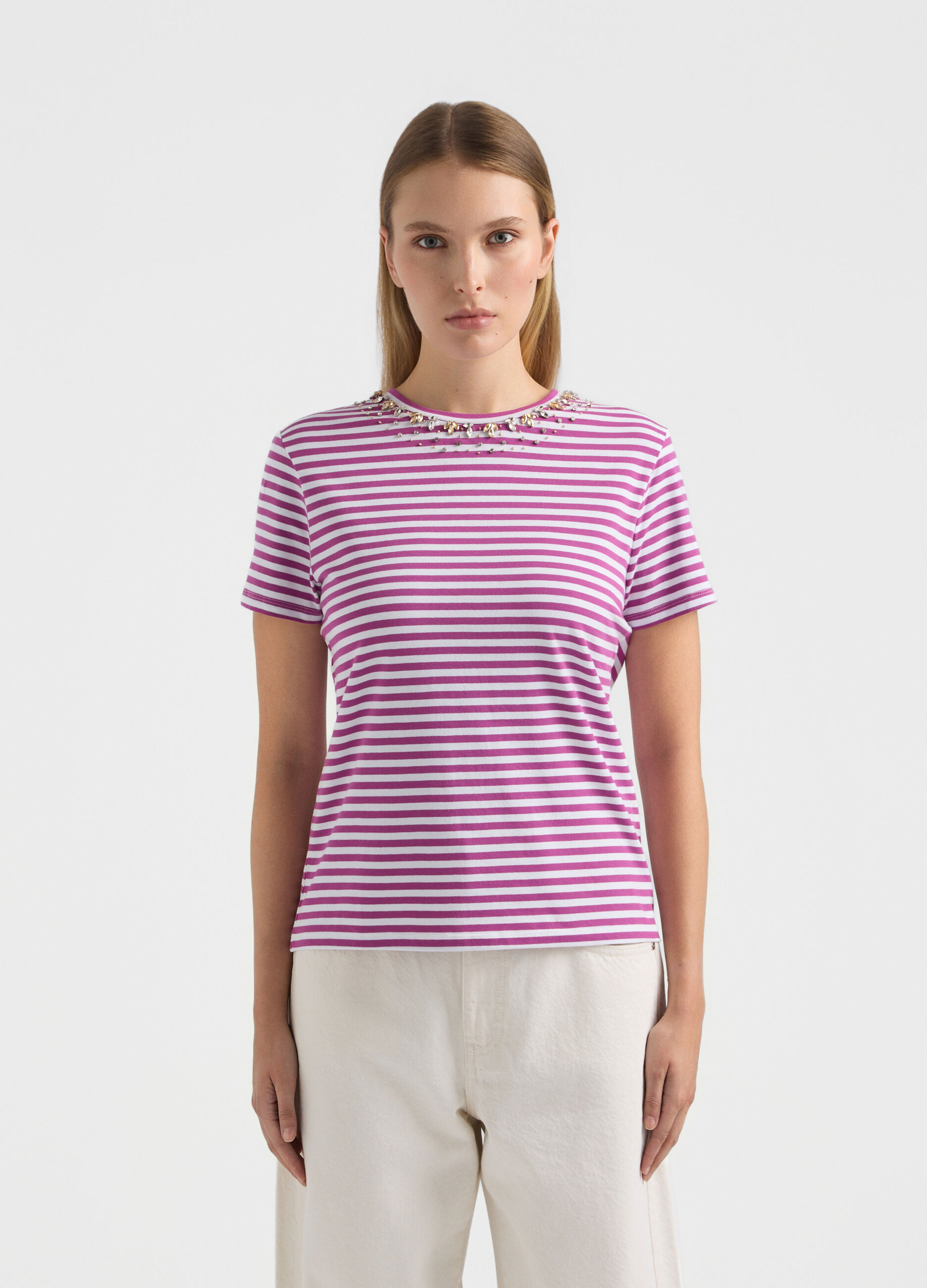 T-shirt girocollo stretch donna_1
