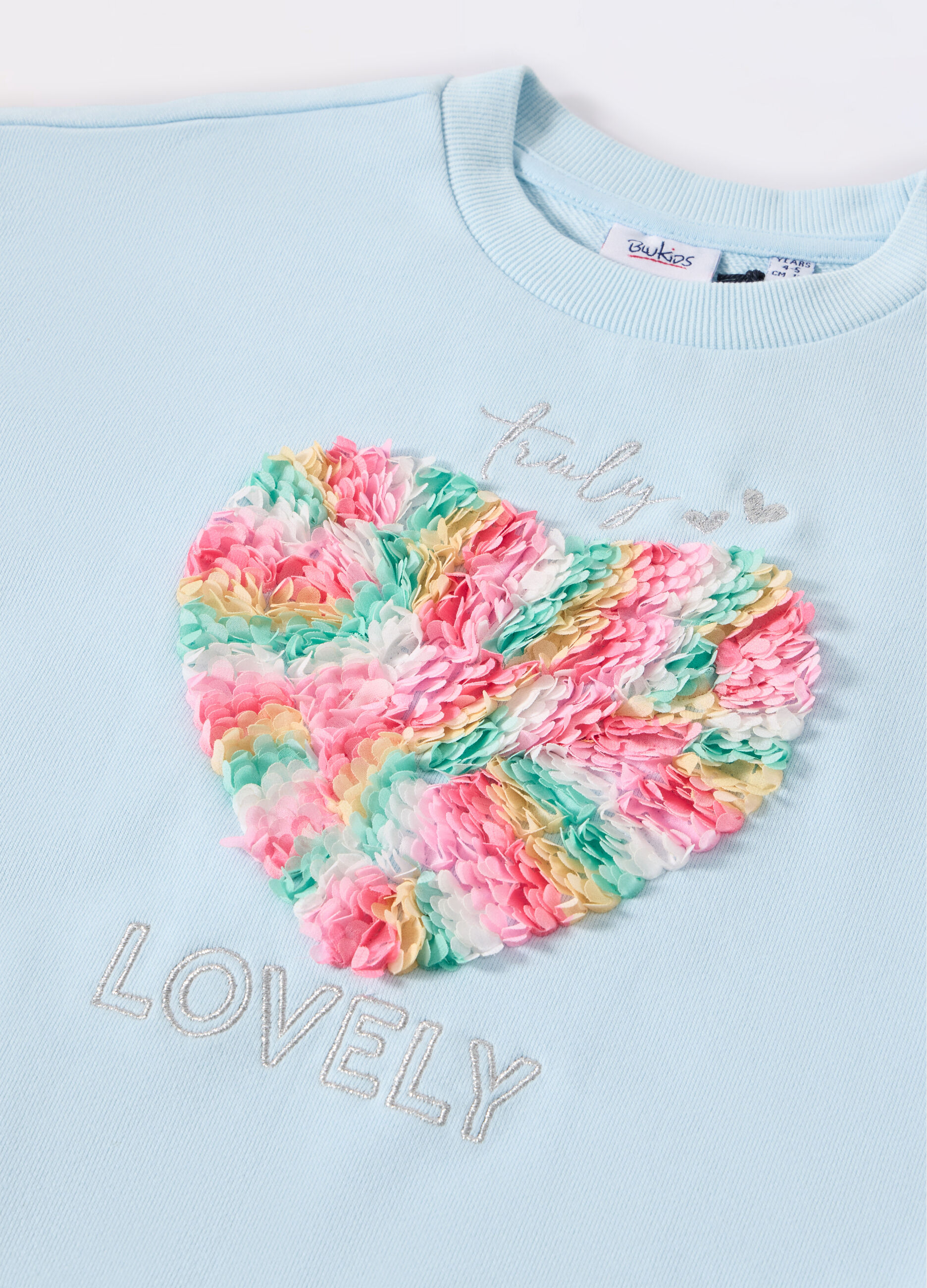Felpa in french terry di misto cotone bambina_1