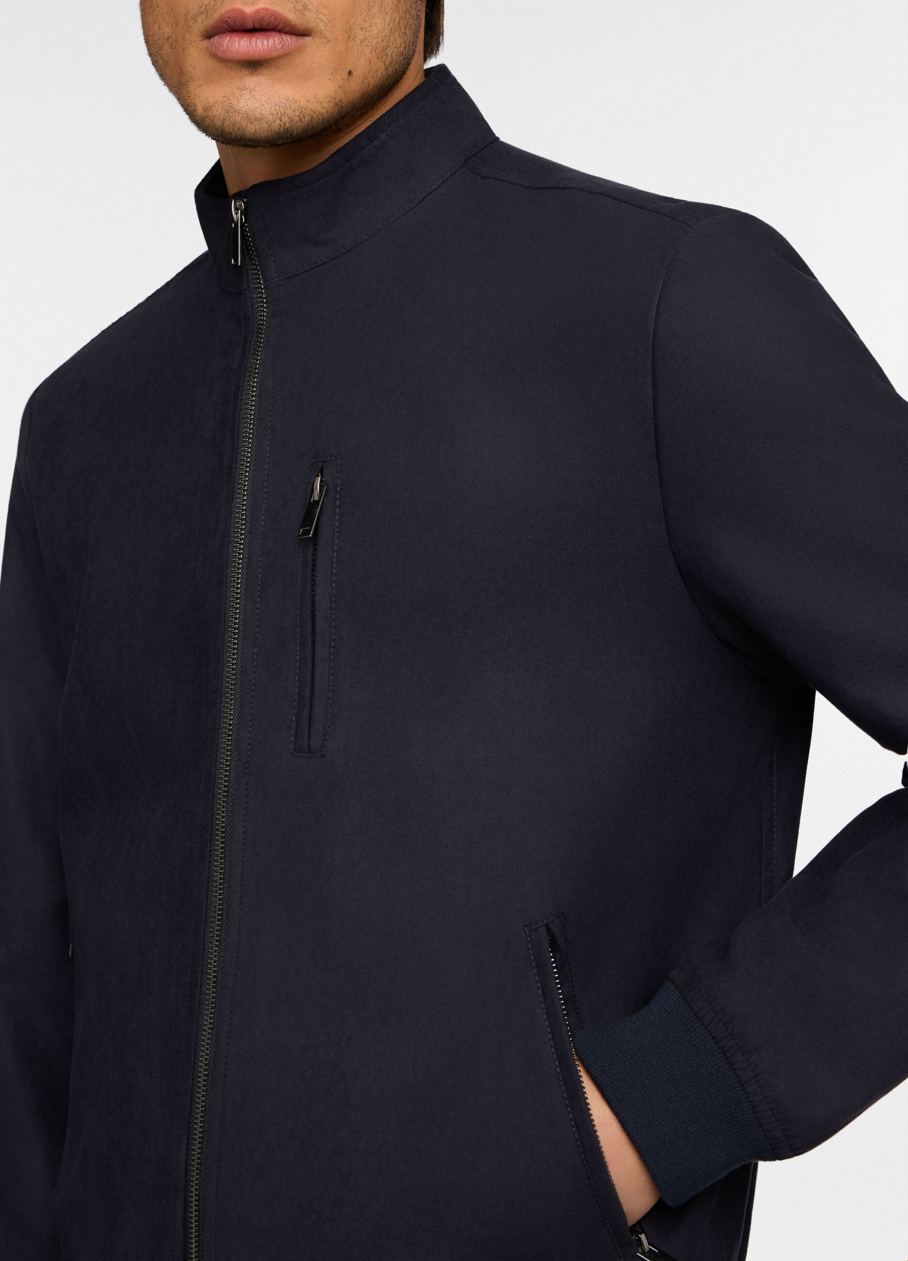 Giacca in ECOpelle scamosciata con zip uomo_2