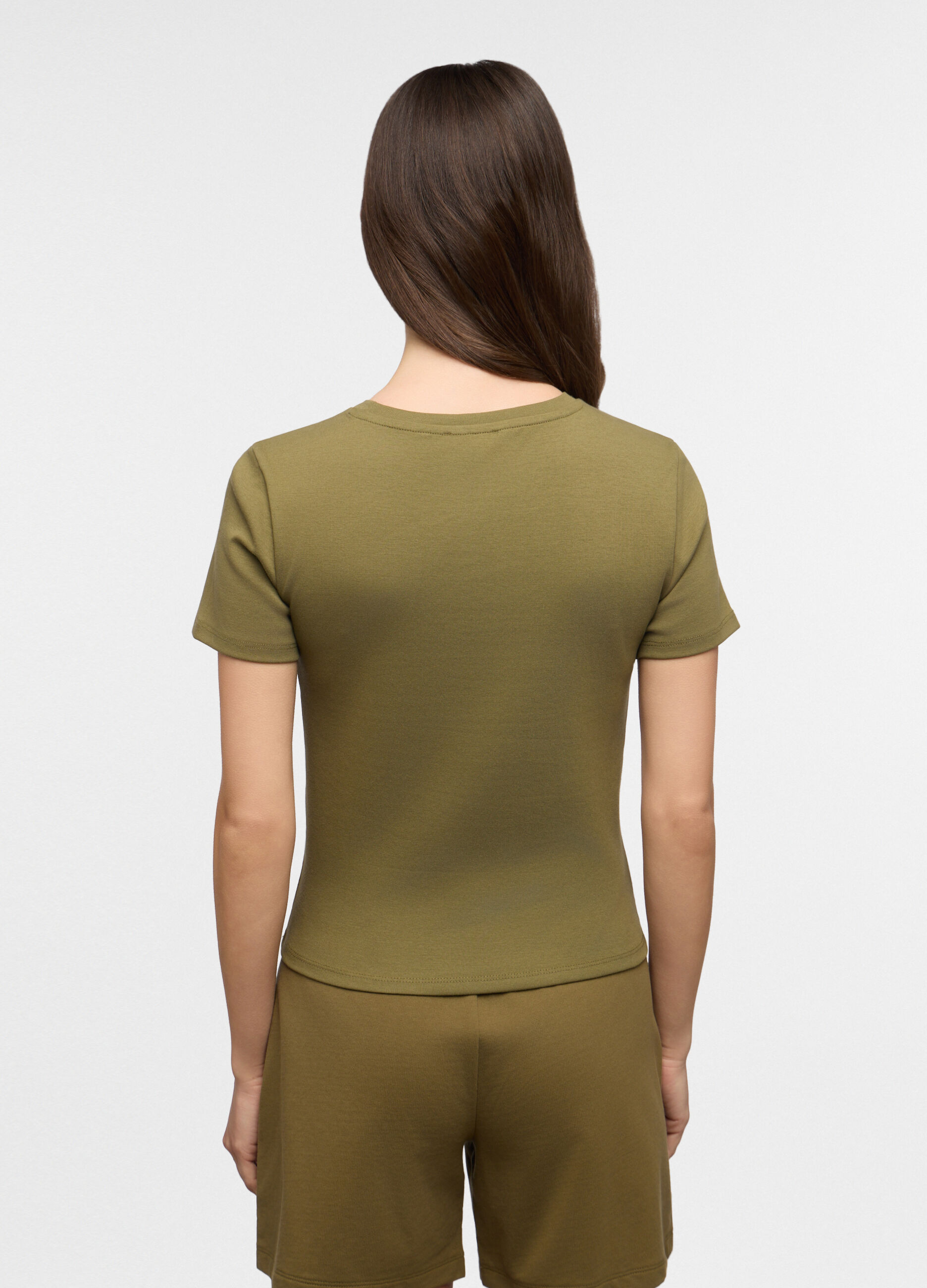 Shorts fit regular in french terry di puro cotone donna_1