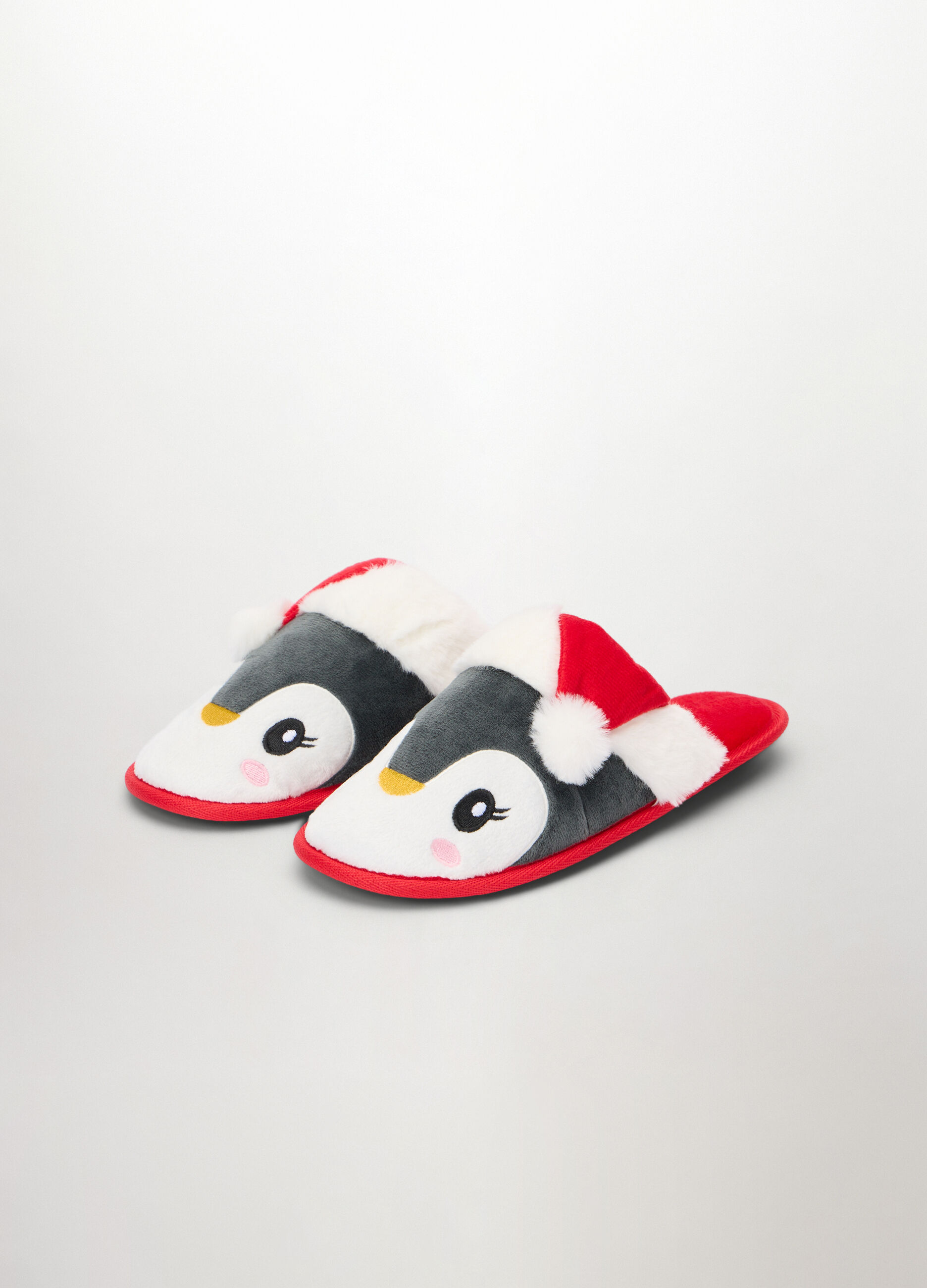 Pantofole natalizie con pon pon donna_1