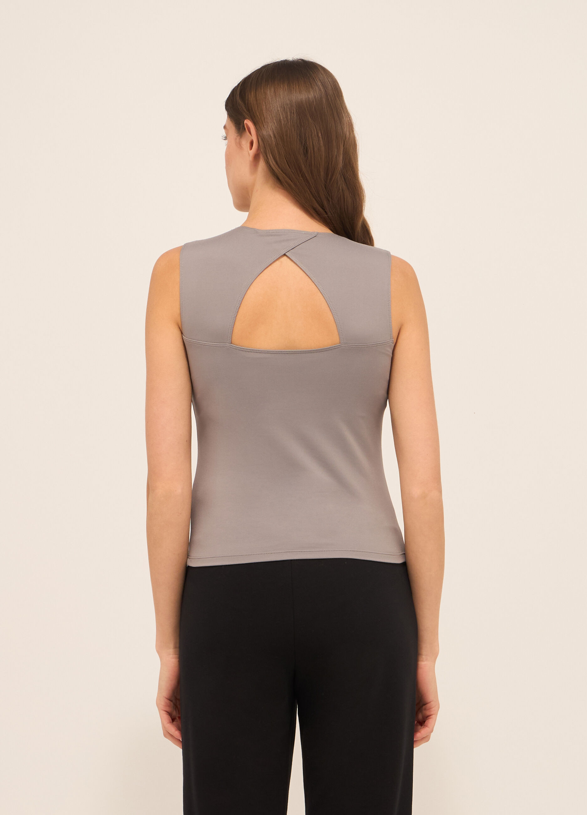 Top in tessuto stretch donna_1