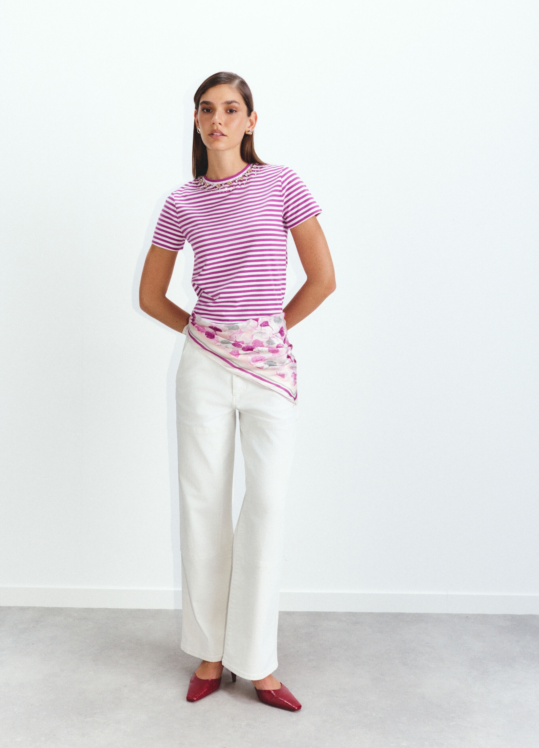 T-shirt girocollo stretch donna_0