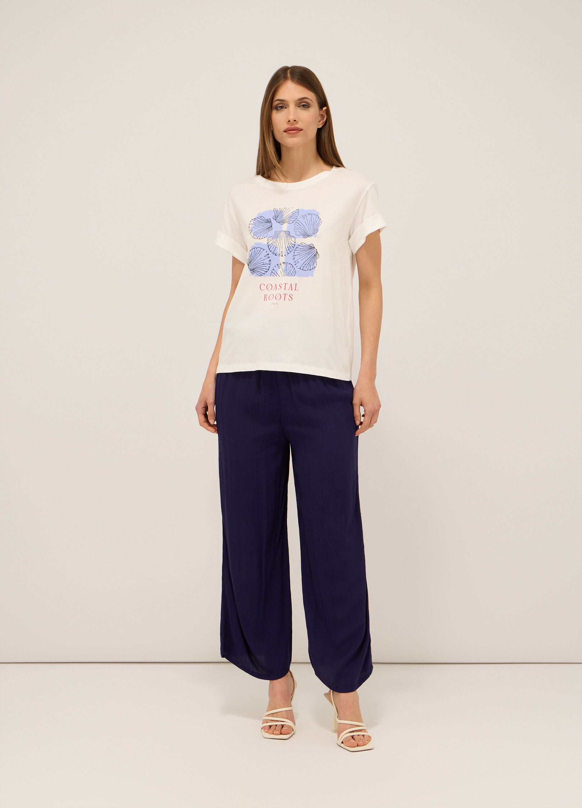 Pantaloni in pura viscosa creponne donna_0