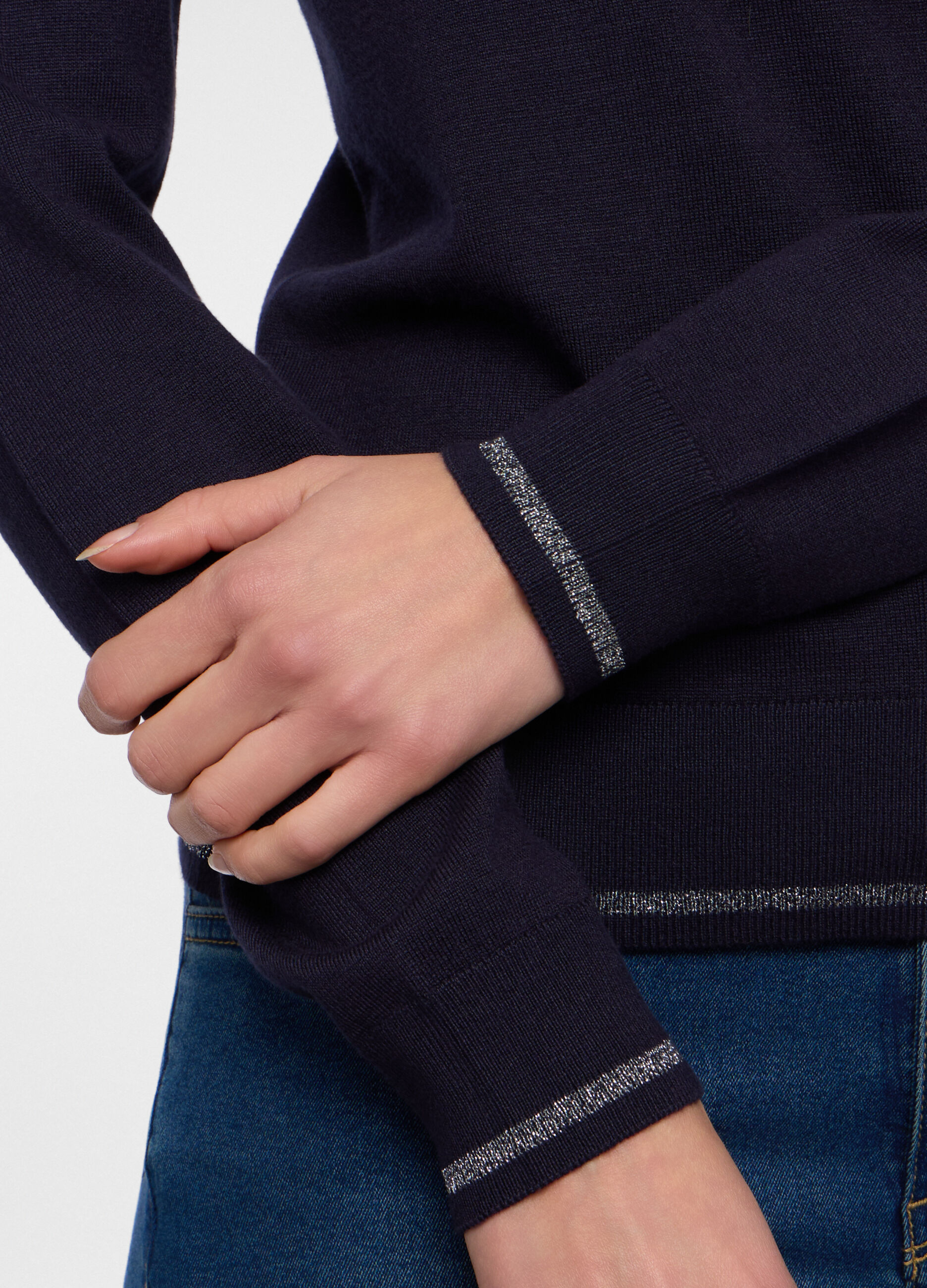 Pullover girocollo rasato donna_2