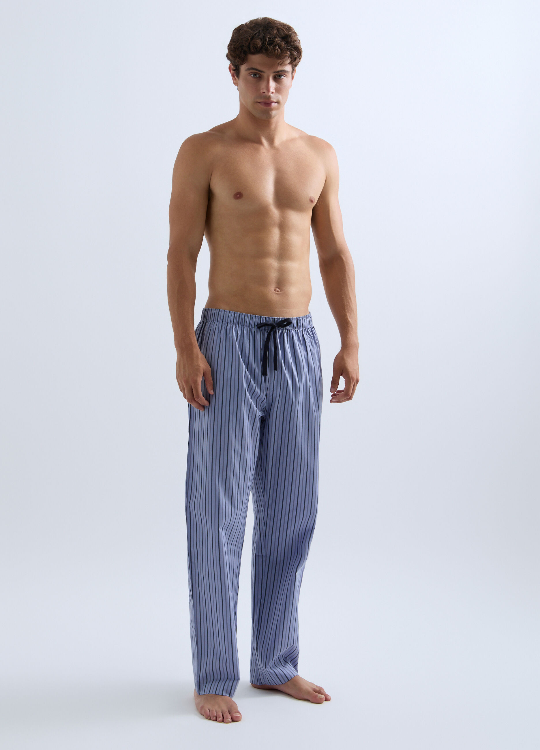 Pantalone pigiama in tela di cotone uomo_0