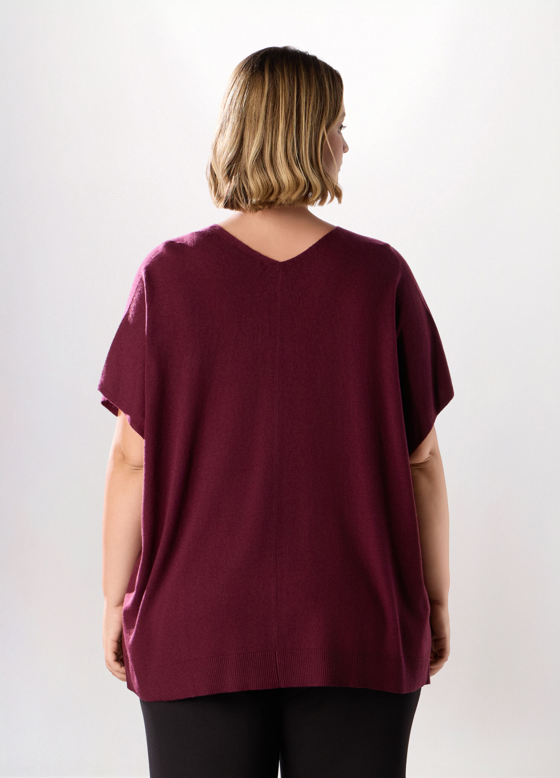 Maglia poncho in misto lana donna curvy_1