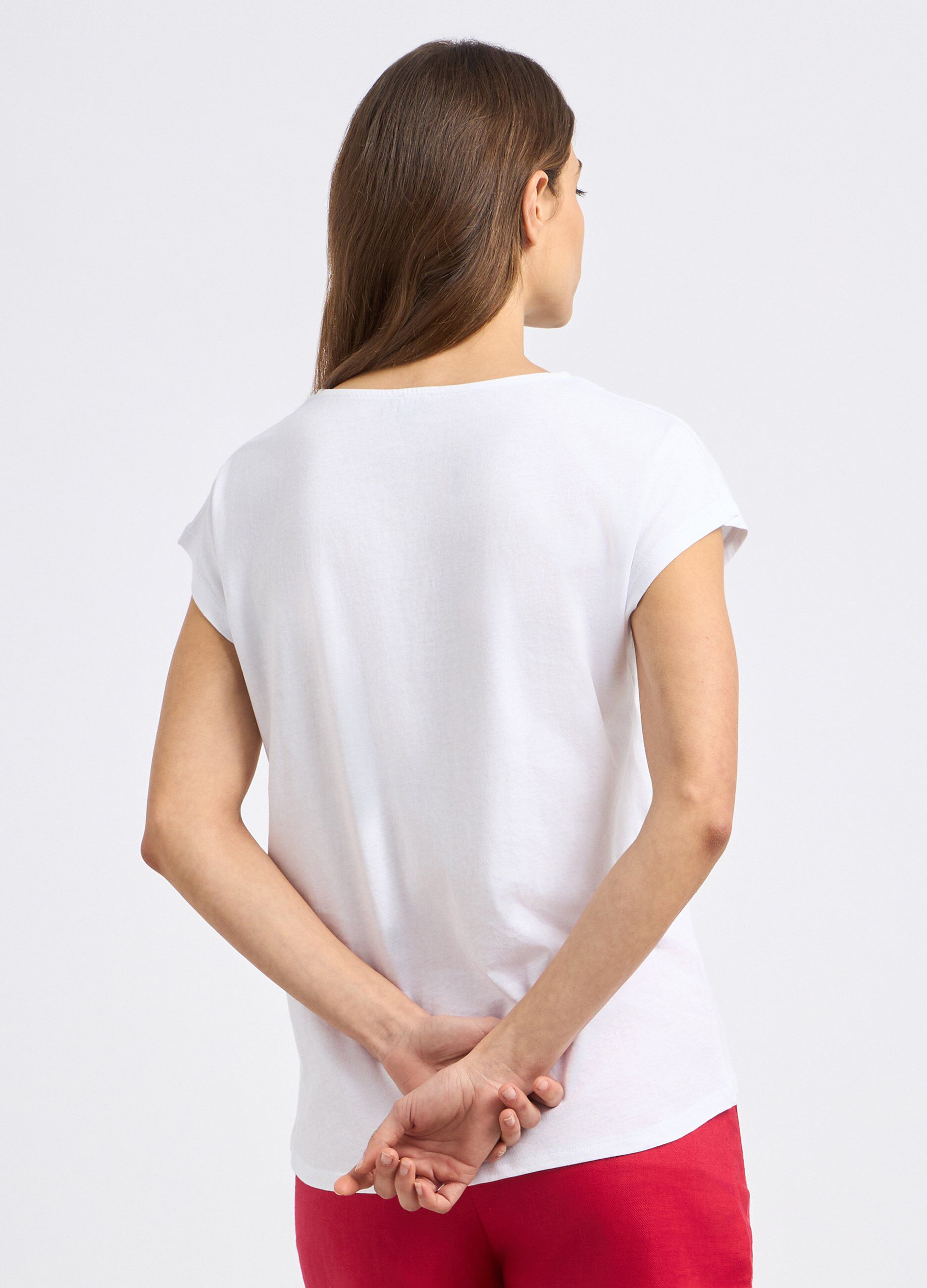 T-shirt in puro cotone con stampa donna_1