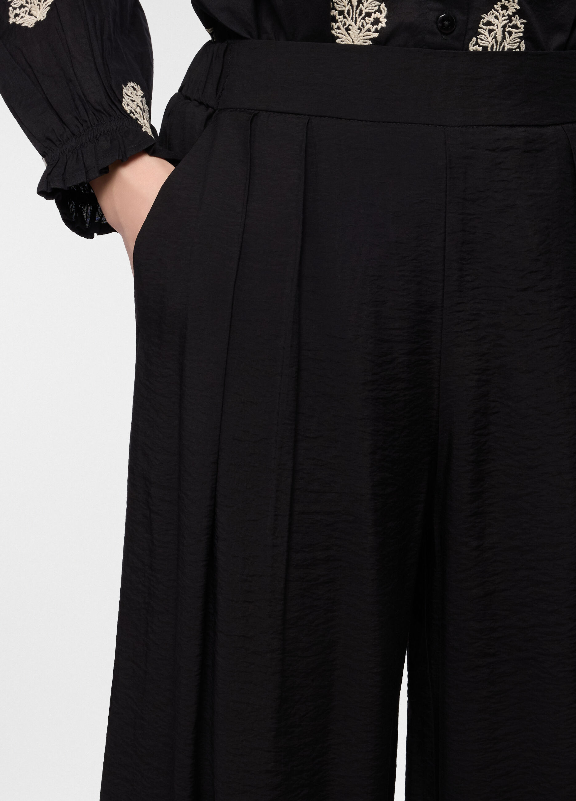 Pantaloni wide leg misto viscosa donna_2