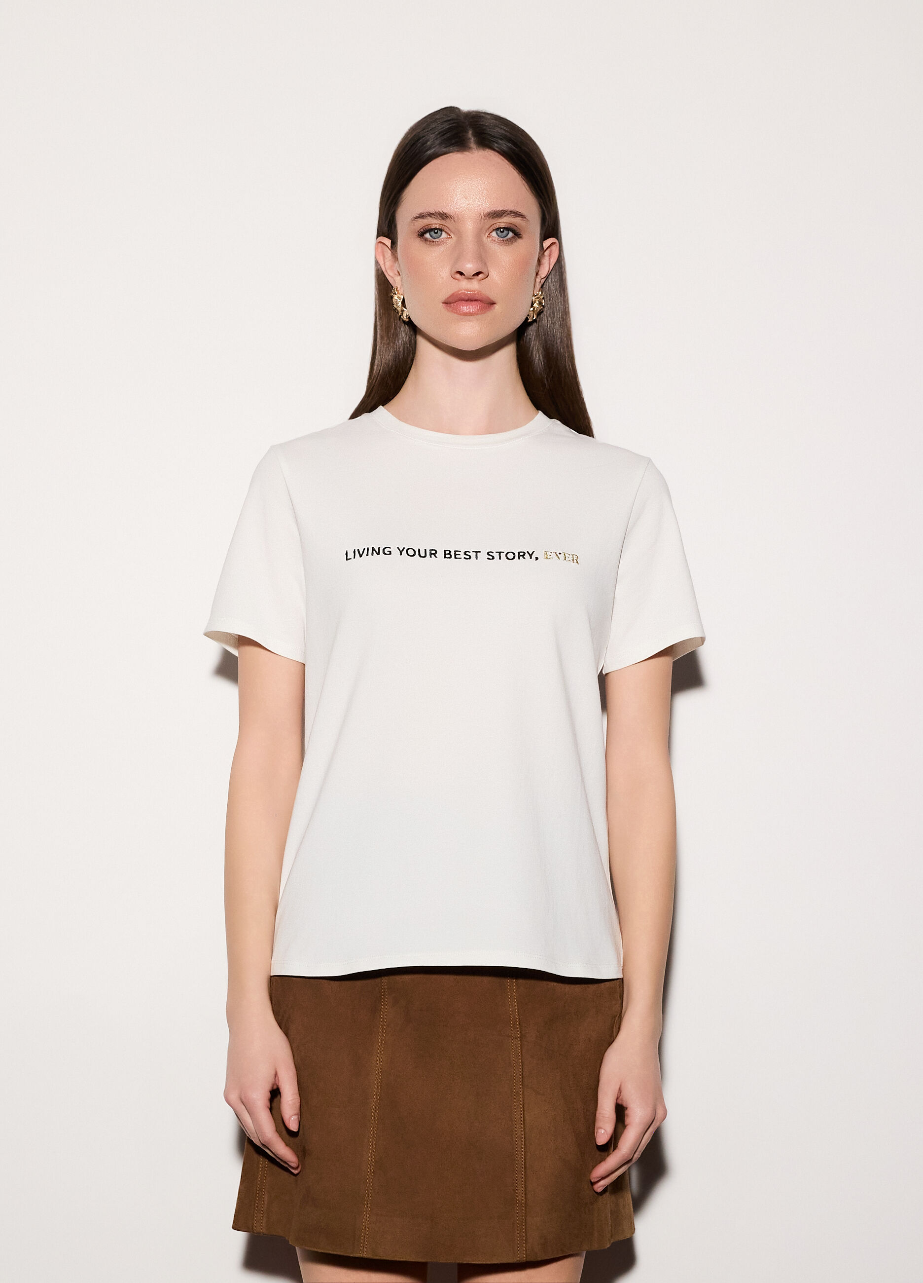 T-shirt girocollo stretch donna_1