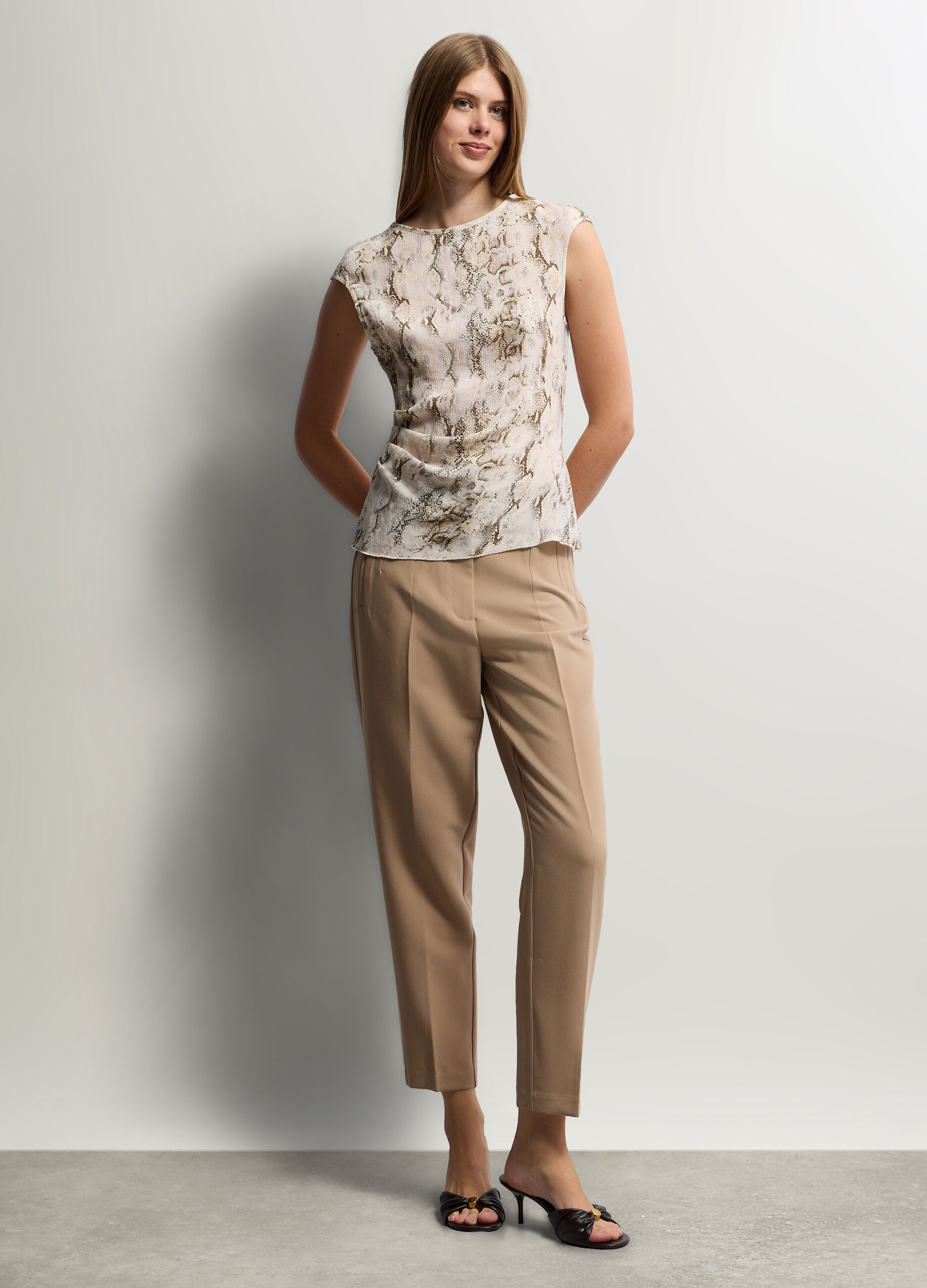 Pantaloni Slim Fit misto cotone stretch donna_0