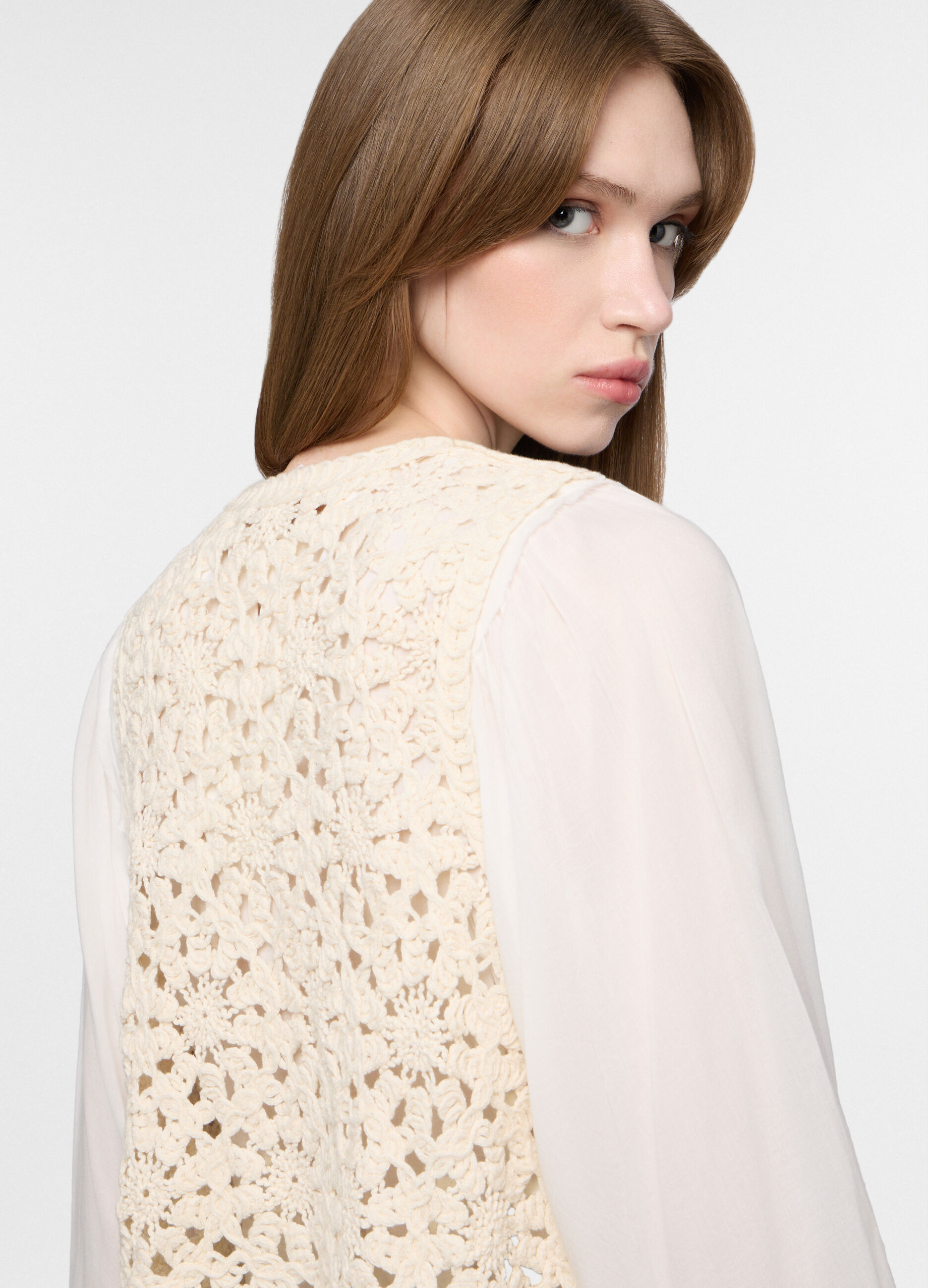 Gilet jaquard in puro cotone donna_2