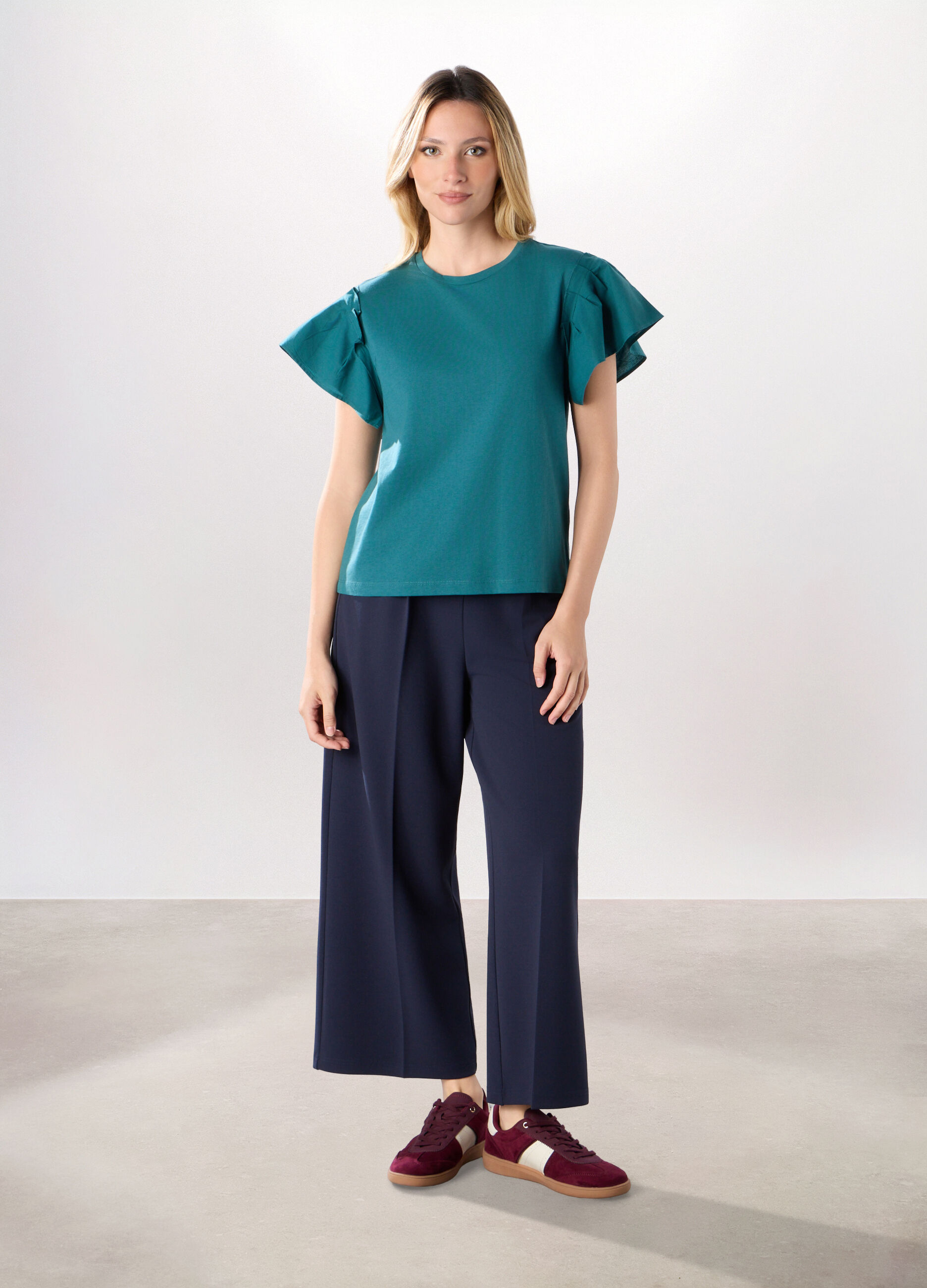 pantaloni palazzo con cintura donna_0