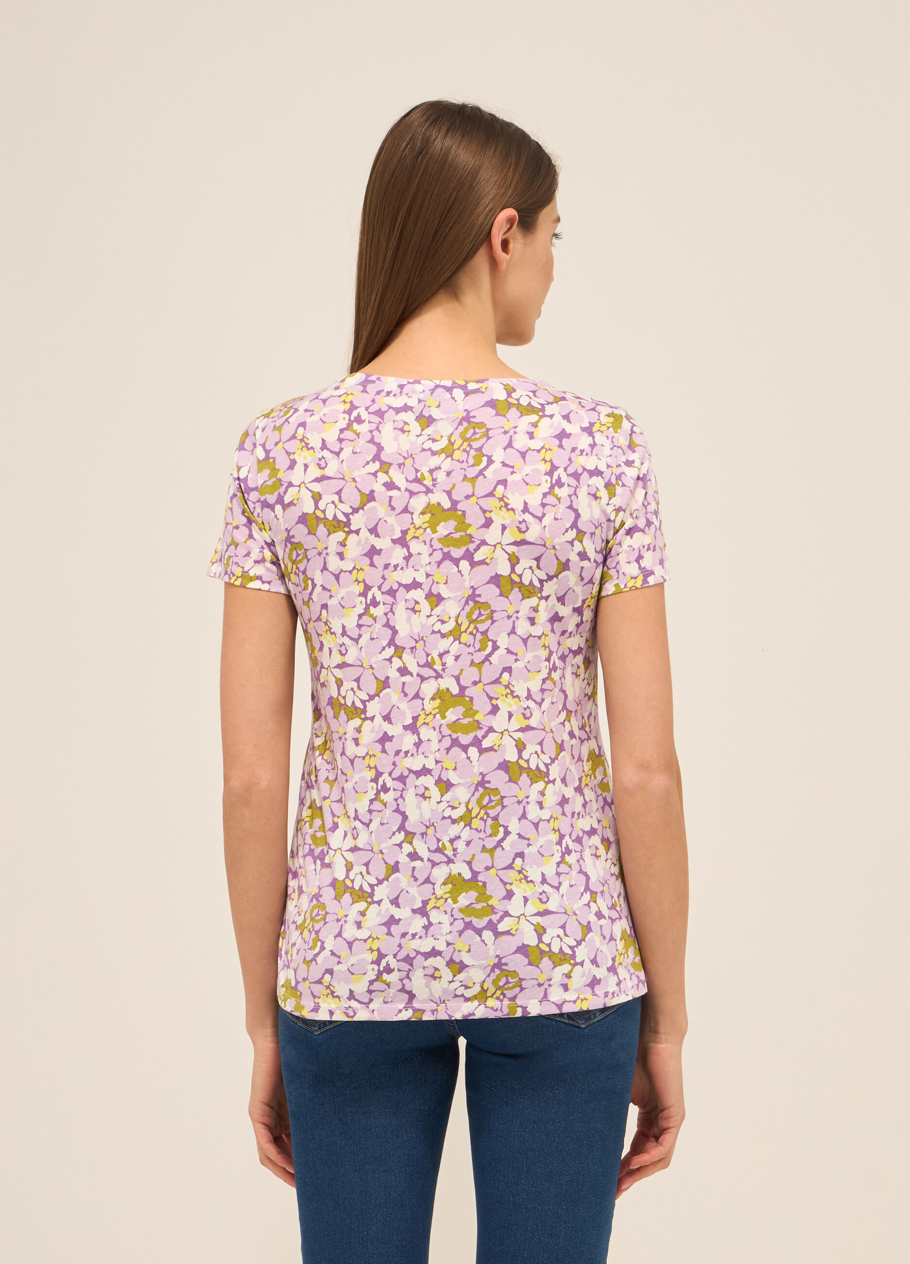 T-shirt in jersey di puro cotone donna_1