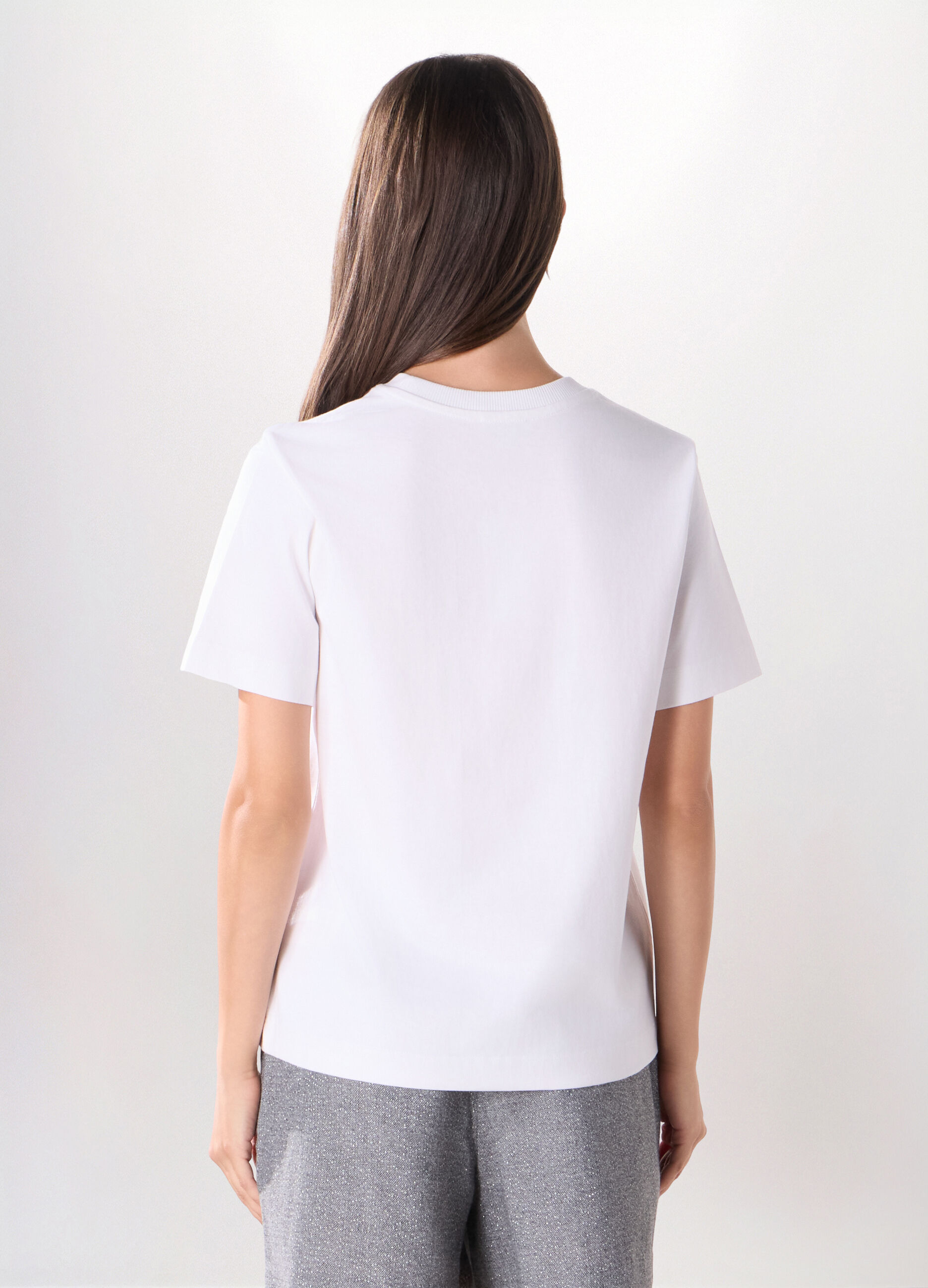 T-shirt in jersey di puro cotone donna_1