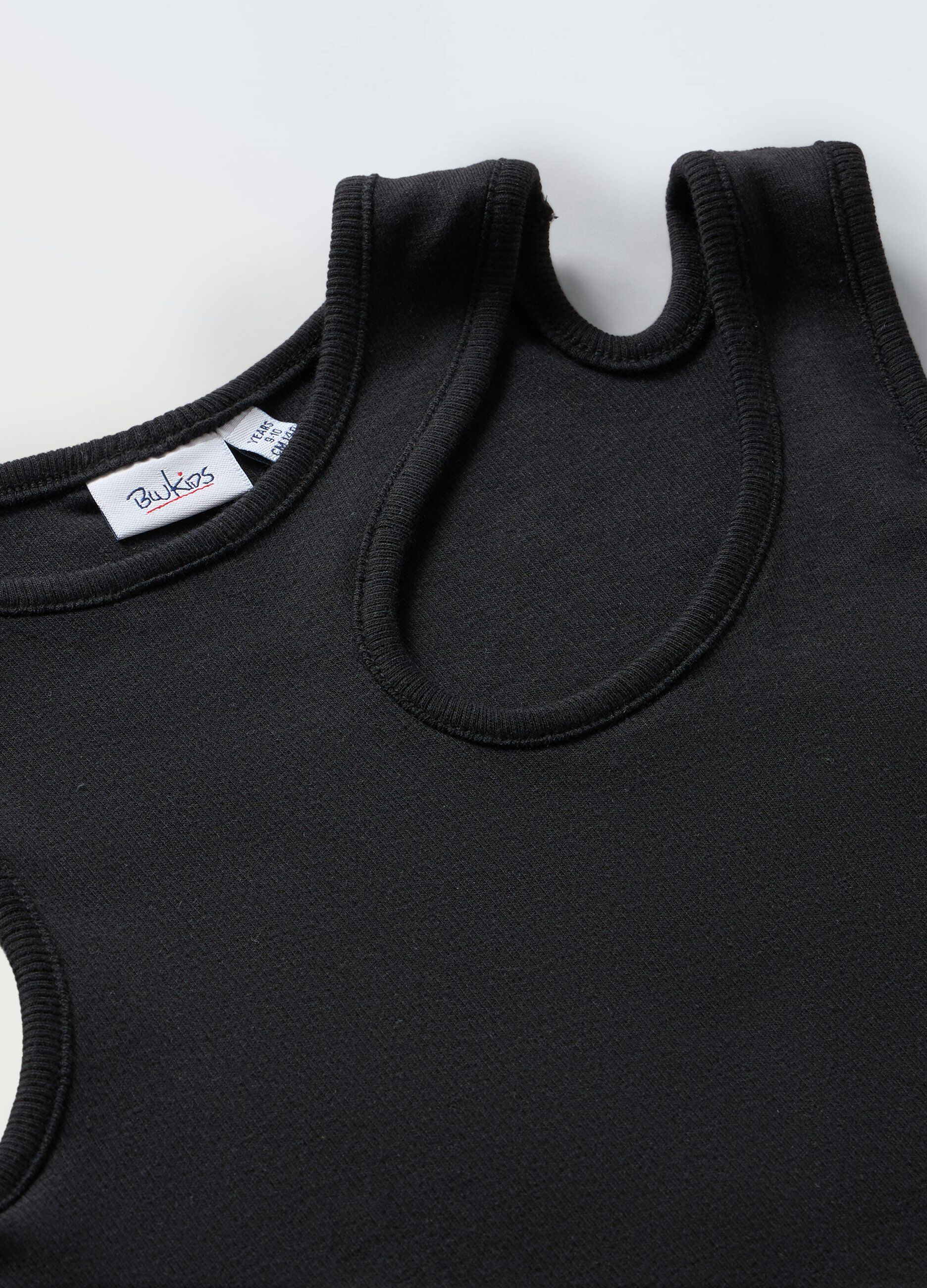 Canotta in misto cotone stretch con cut out ragazza_1