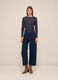 Pantaloni in denim di puro cotone wide leg donna_0