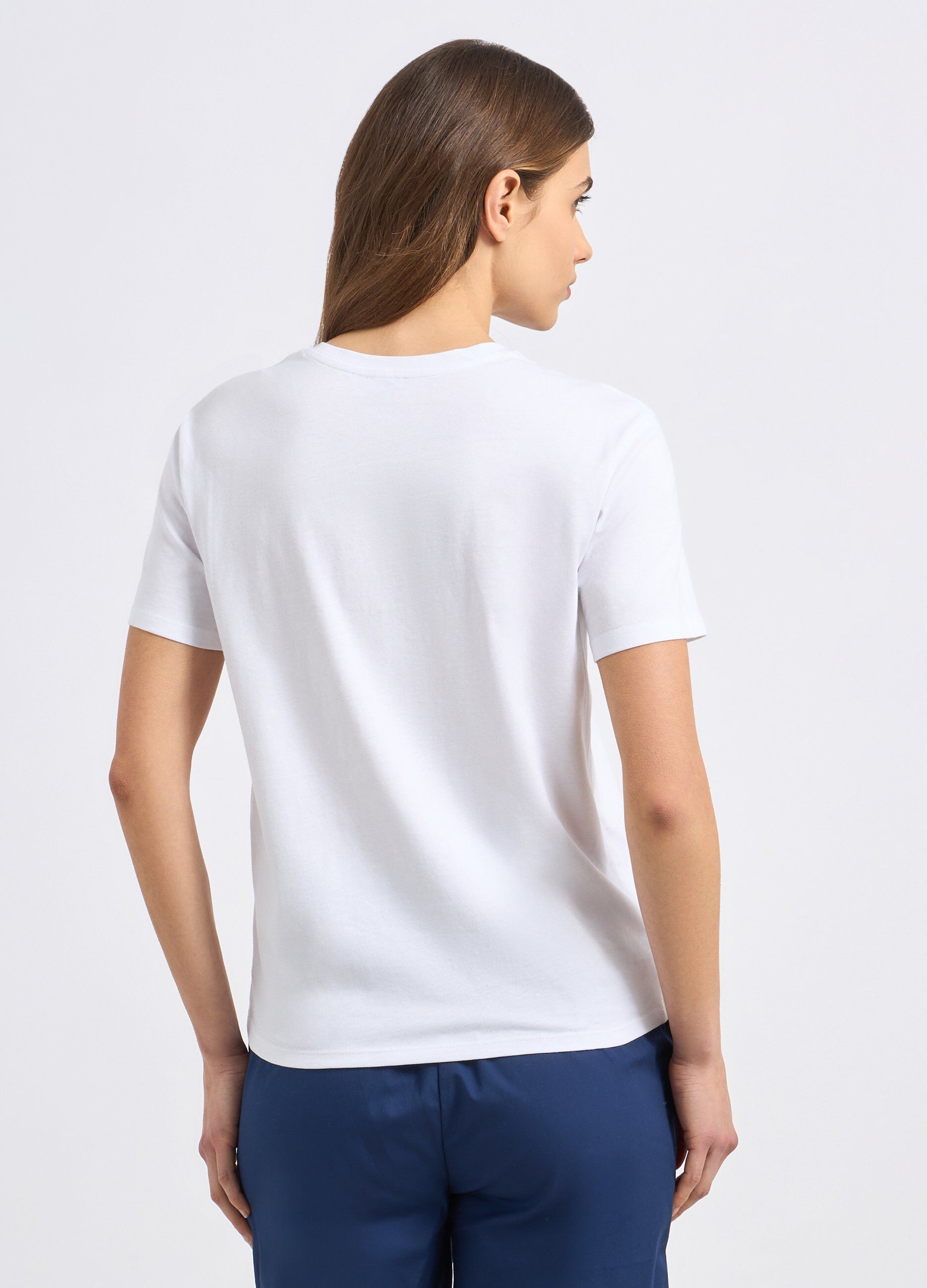 T-shirt in puro cotone con ricamo donna_1