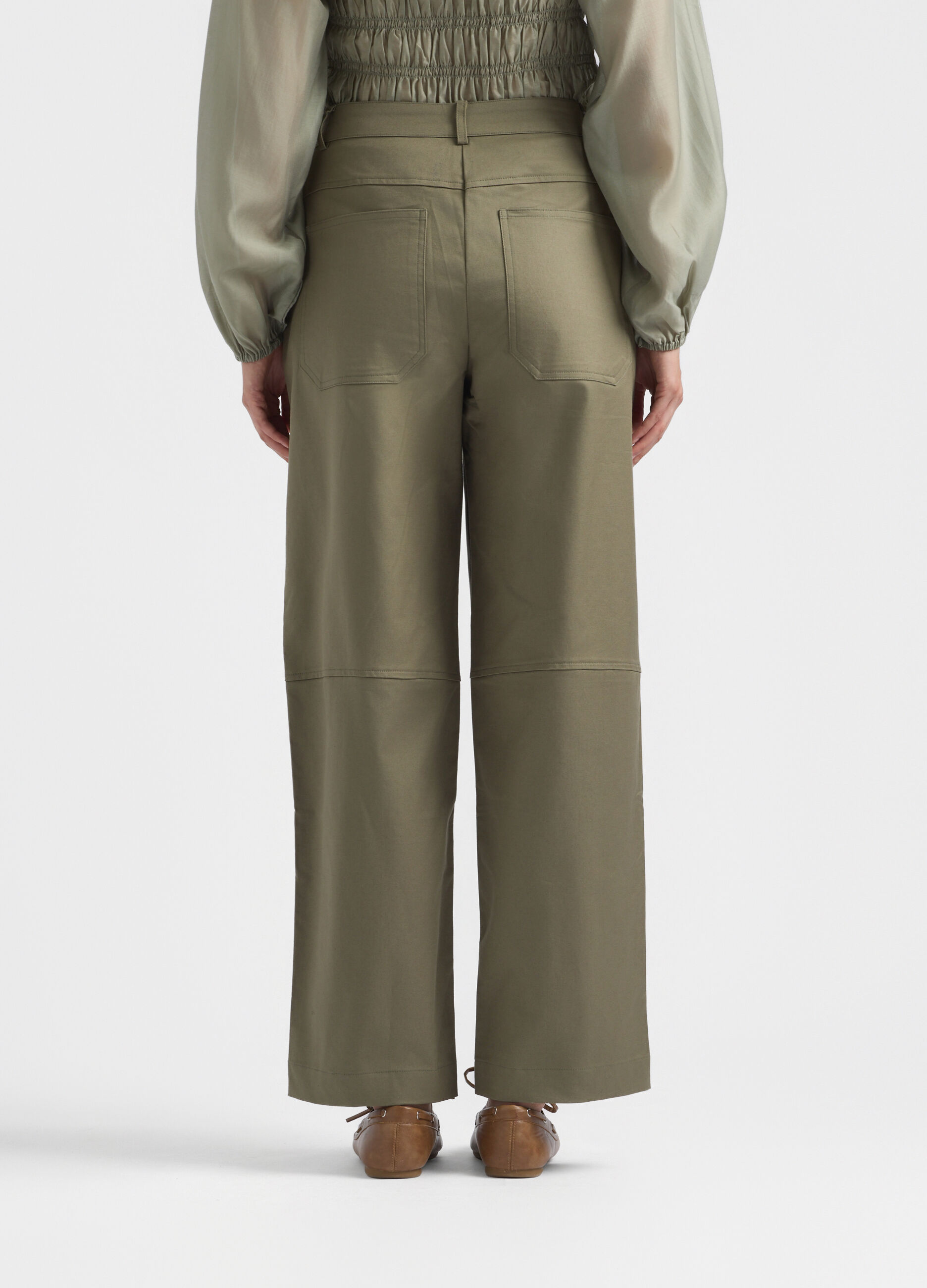 Pantaloni Fit Regular in Twill di cotone stretch donna_2