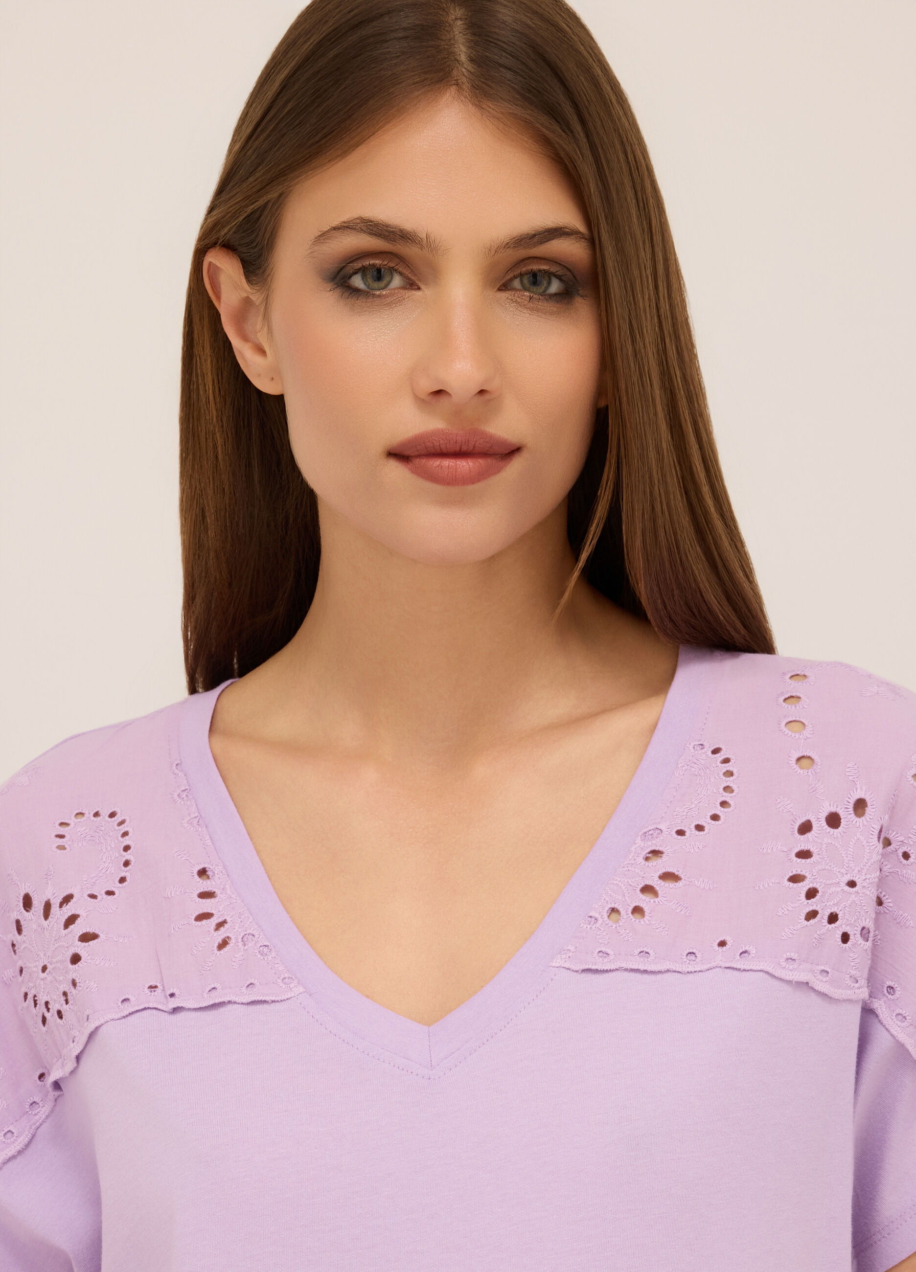 T-shirt in jersey di puro cotone donna_2