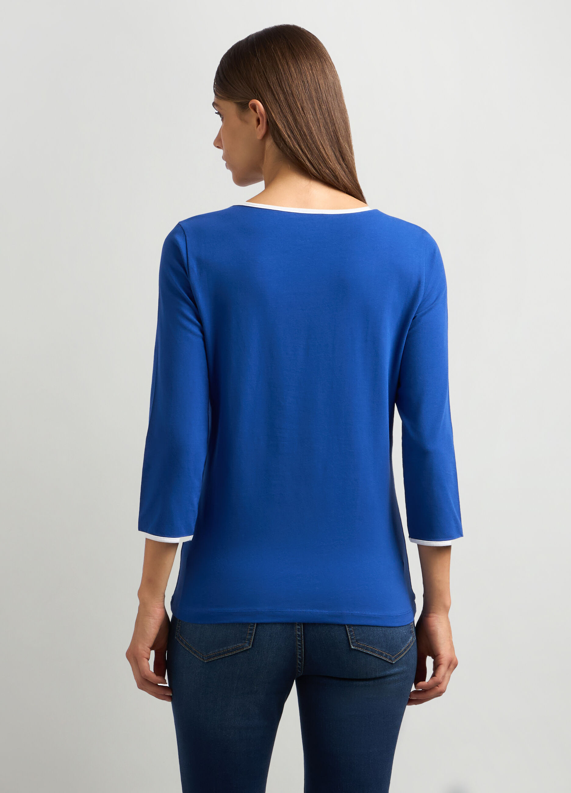 T-shirt in jersey di cotone stretch donna_1