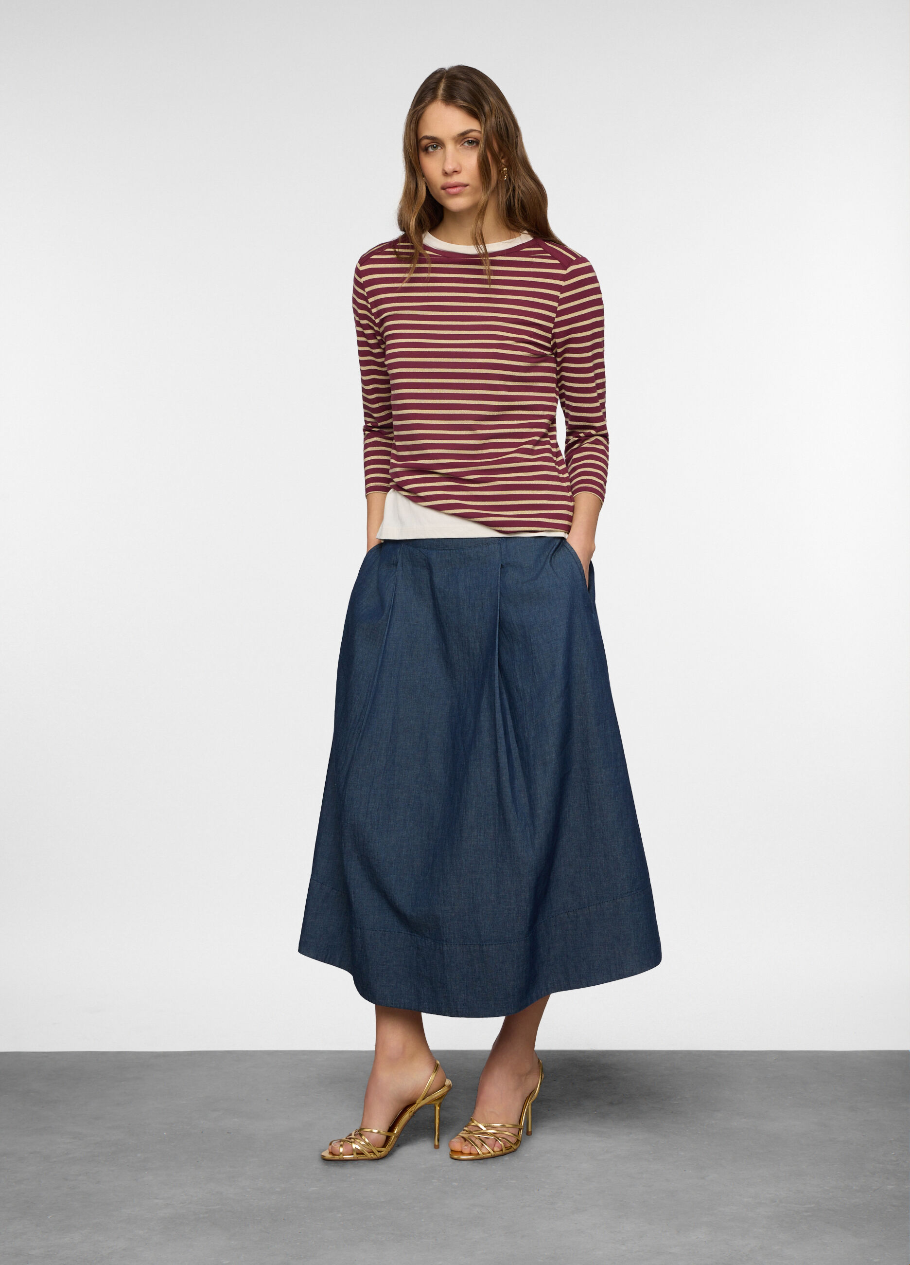 T-shirt girocollo stretch donna_0