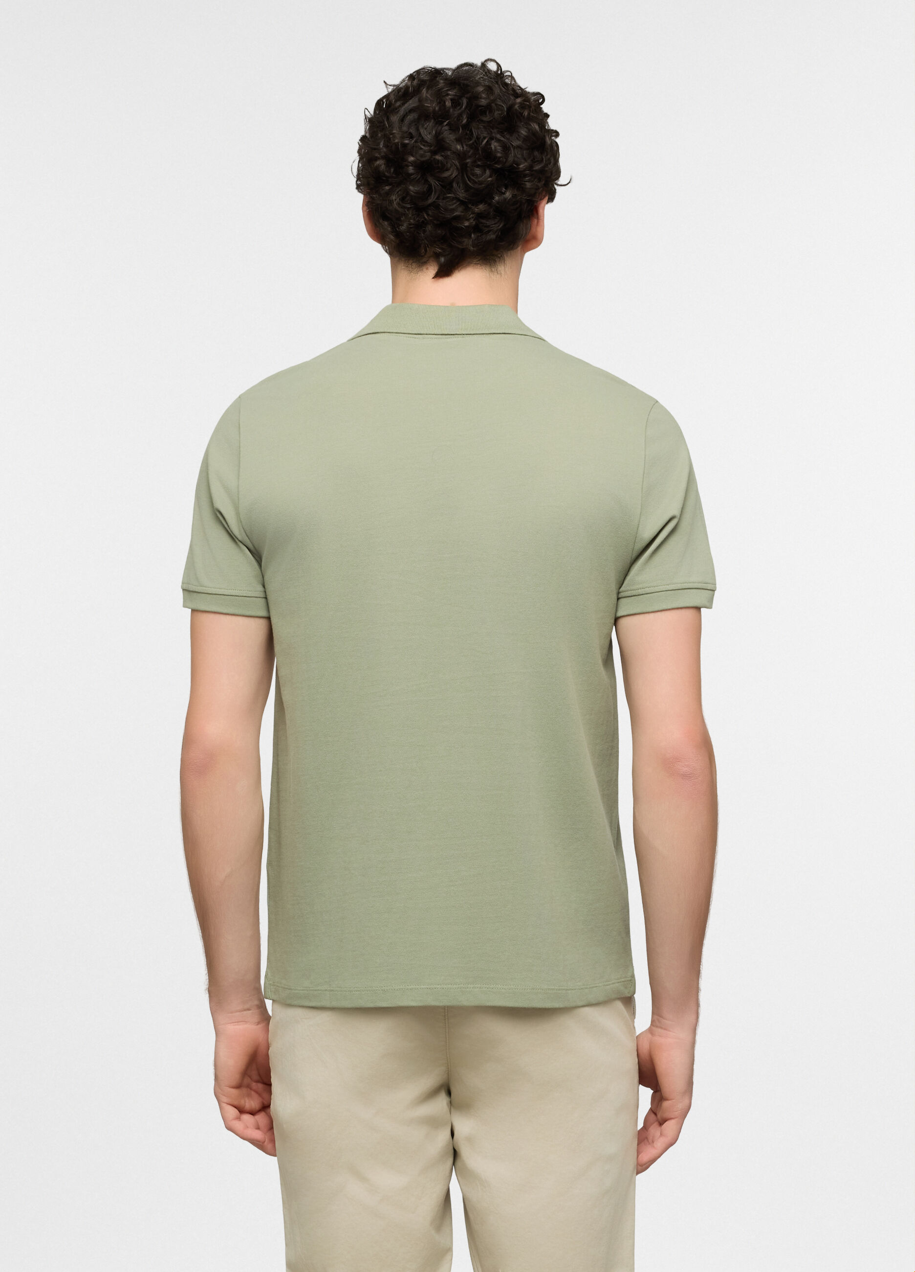 Polo a maniche corte in piquet di cotone uomo_1