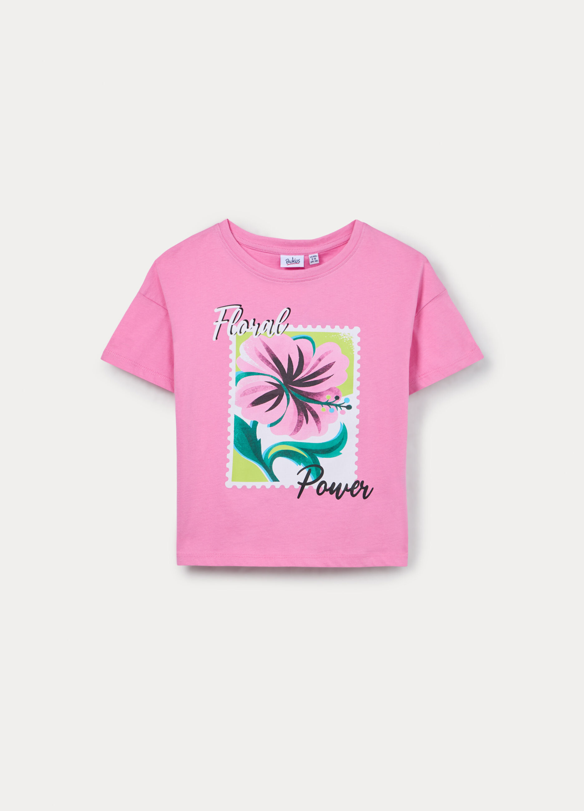 T-shirt girocollo in jersey di puro cotone ragazza_0