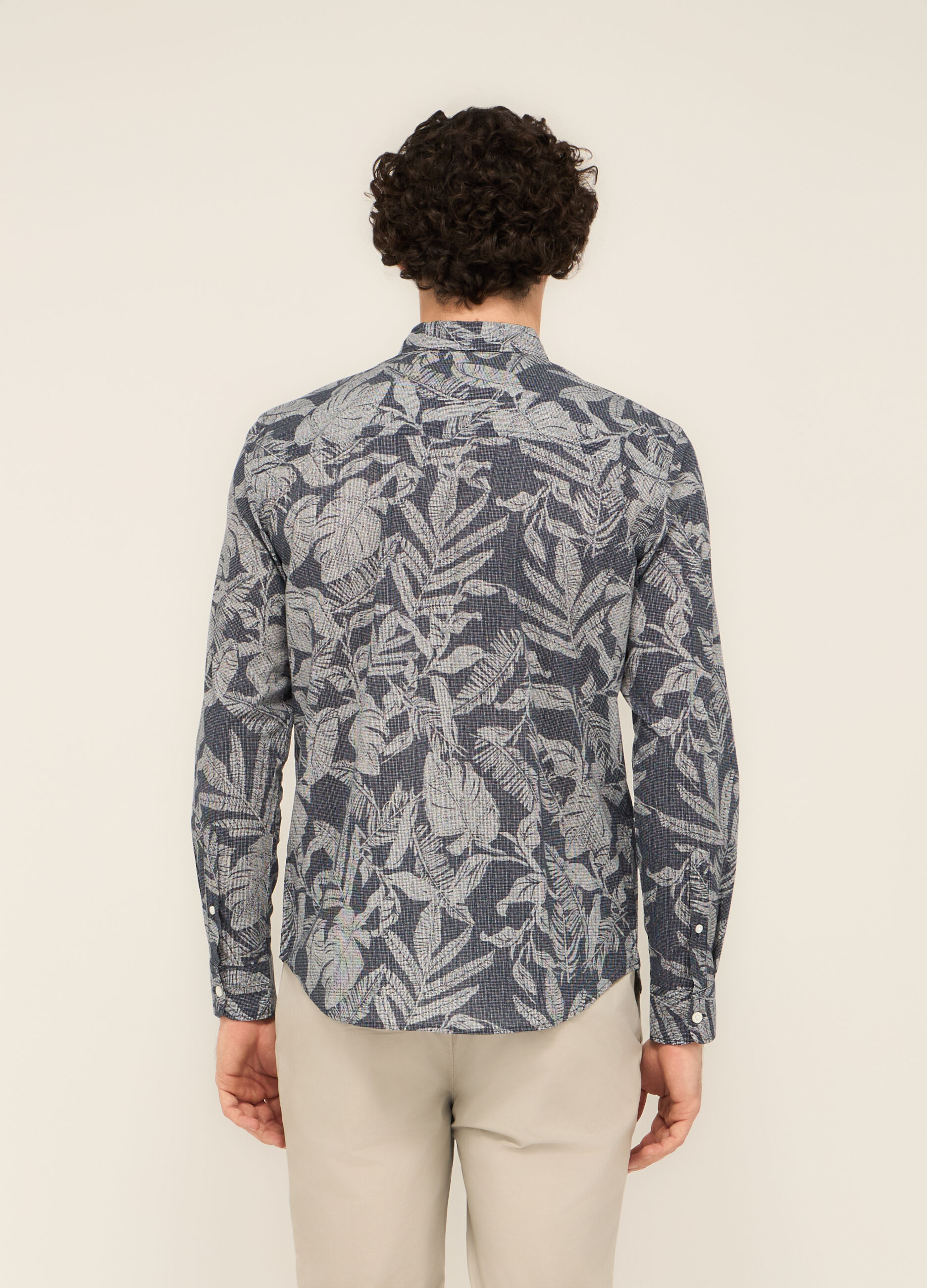 Camicia regular fit in cotone a fantasia uomo_1