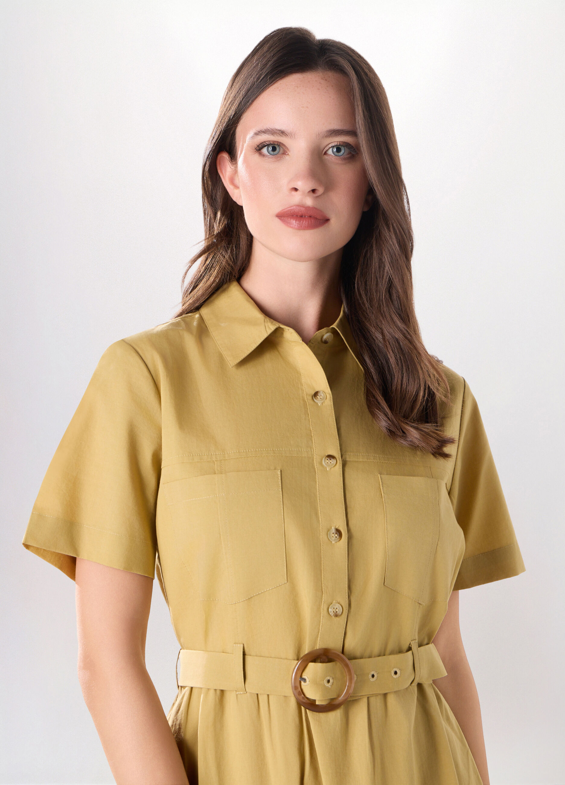Abito lungo misto cotone donna_2