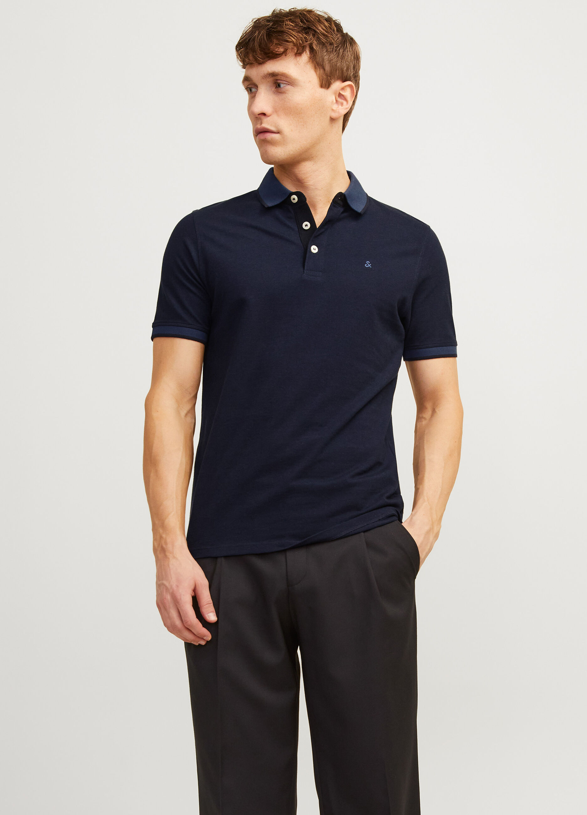 Polo slim fit con dettagli a contrasto uomo_0