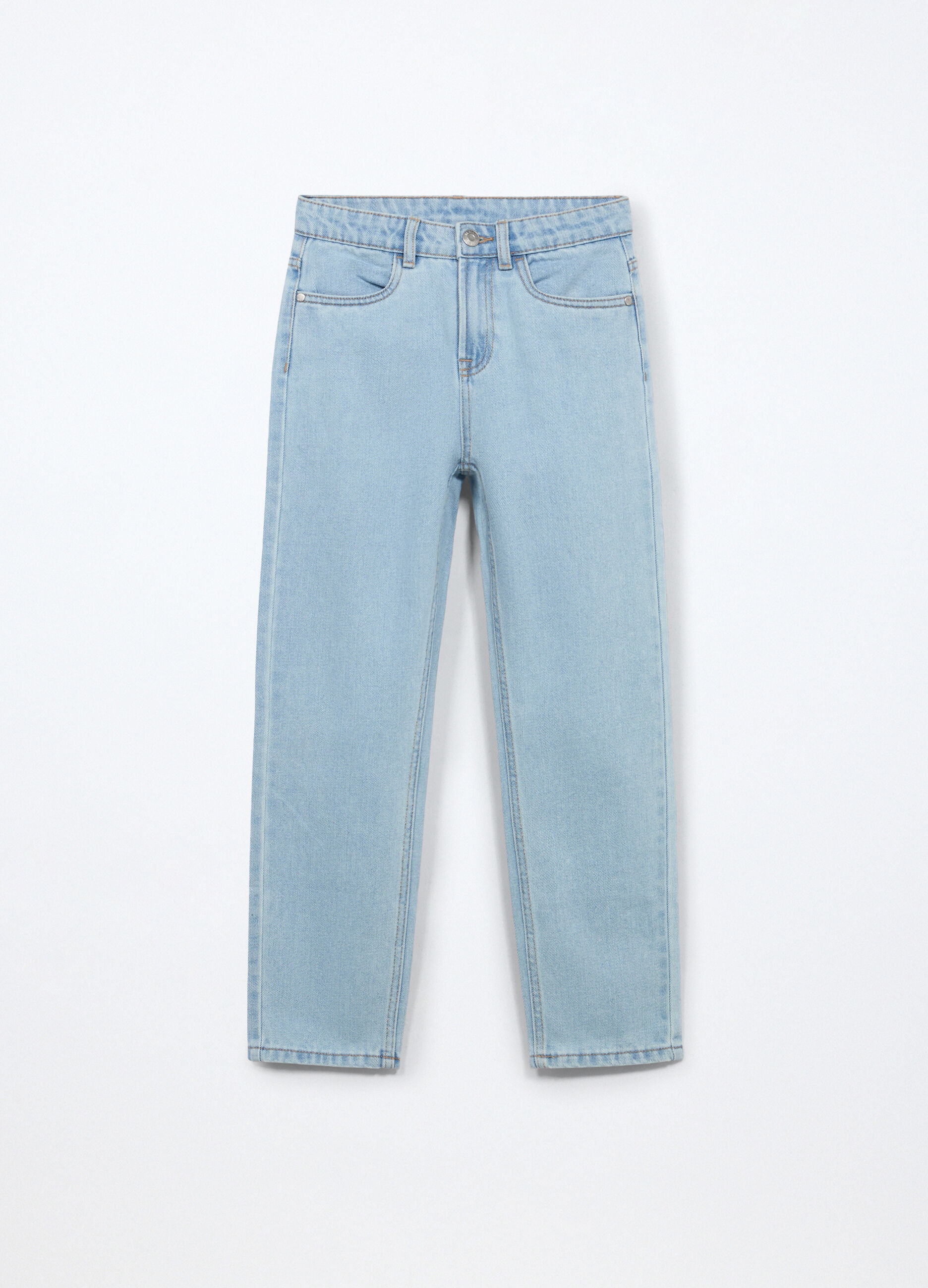 Pantaloni in denim misto cotone ragazzo_0