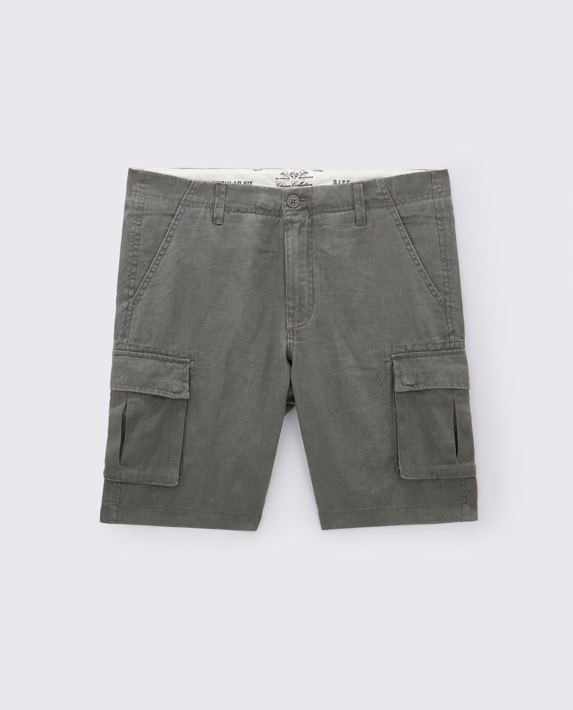 Shorts cargo in puro lino uomo_0